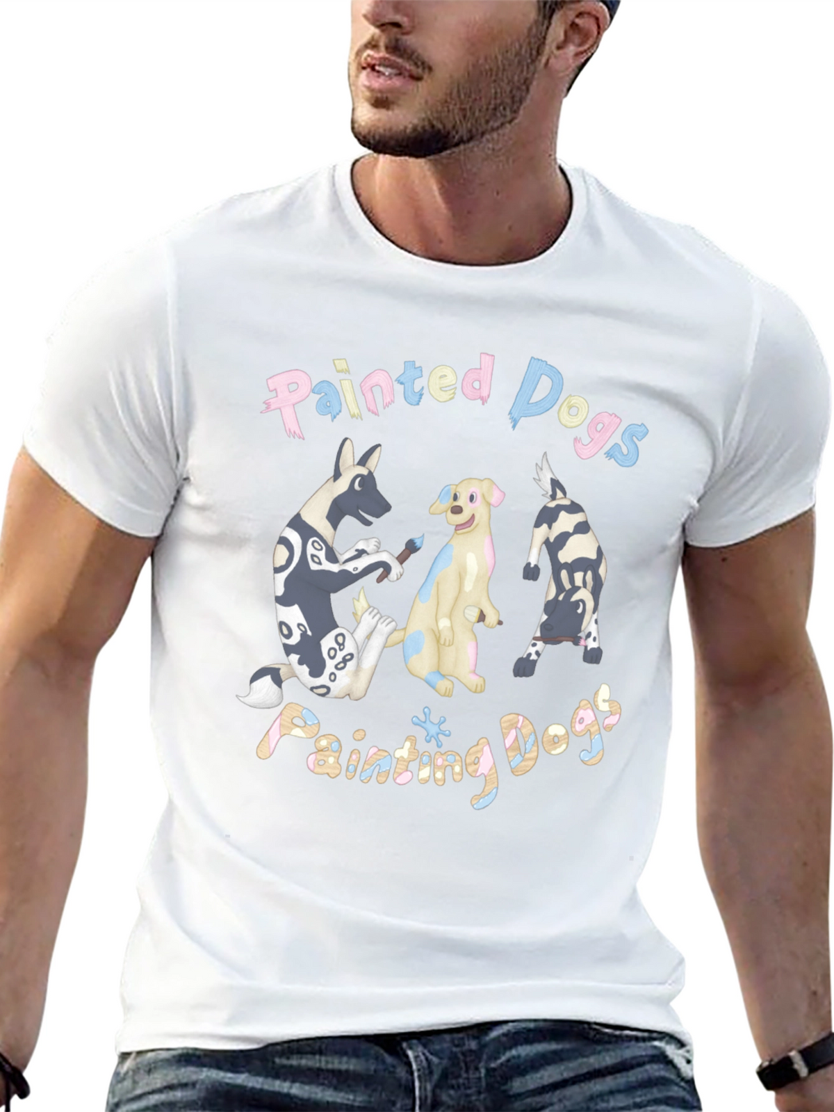 Painted Dogs Graphic T-Shirt - Unisex Cotton Tee