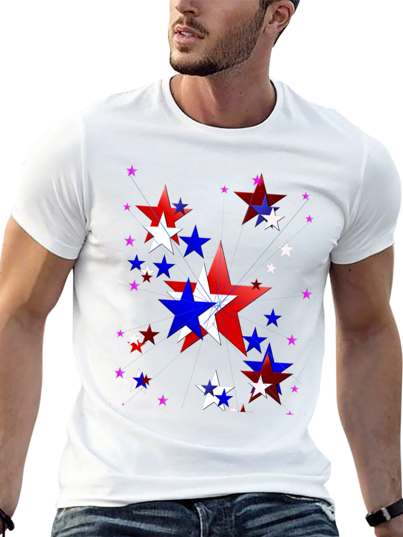 Patriotic Star T-Shirt - Red White and Blue