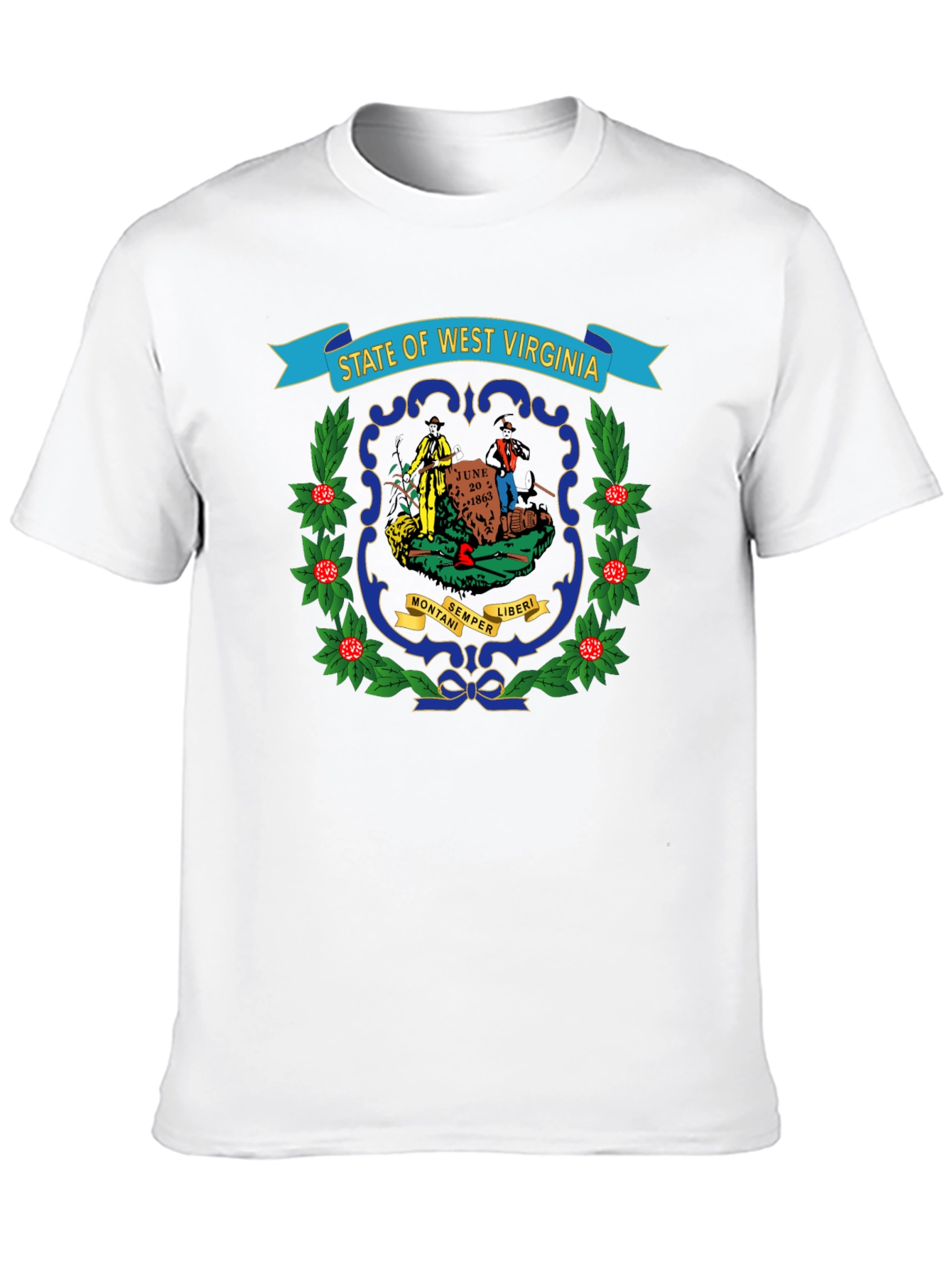 West Virginia State Seal Black T-Shirt