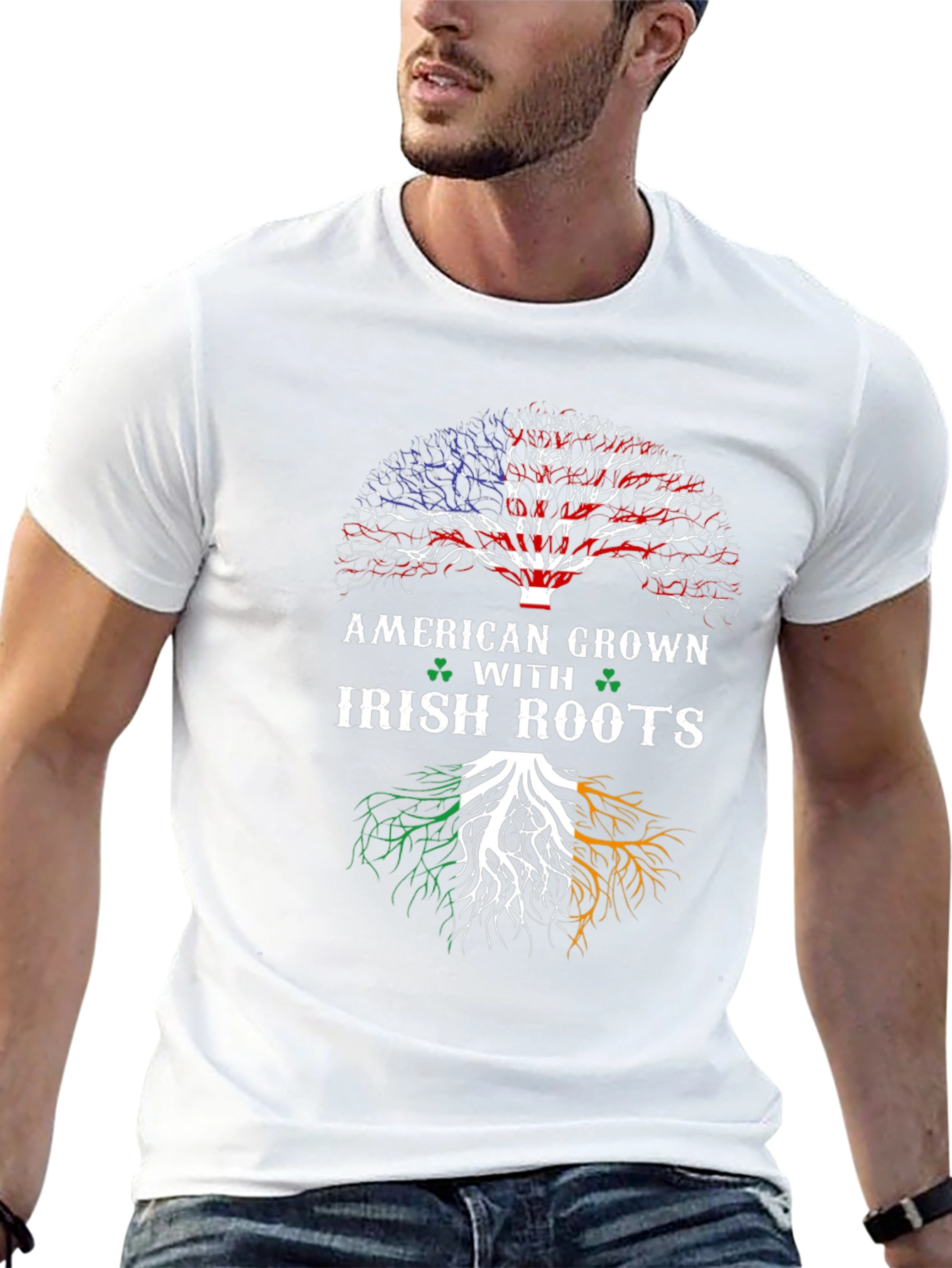 American Grown Irish Roots Black T-Shirt