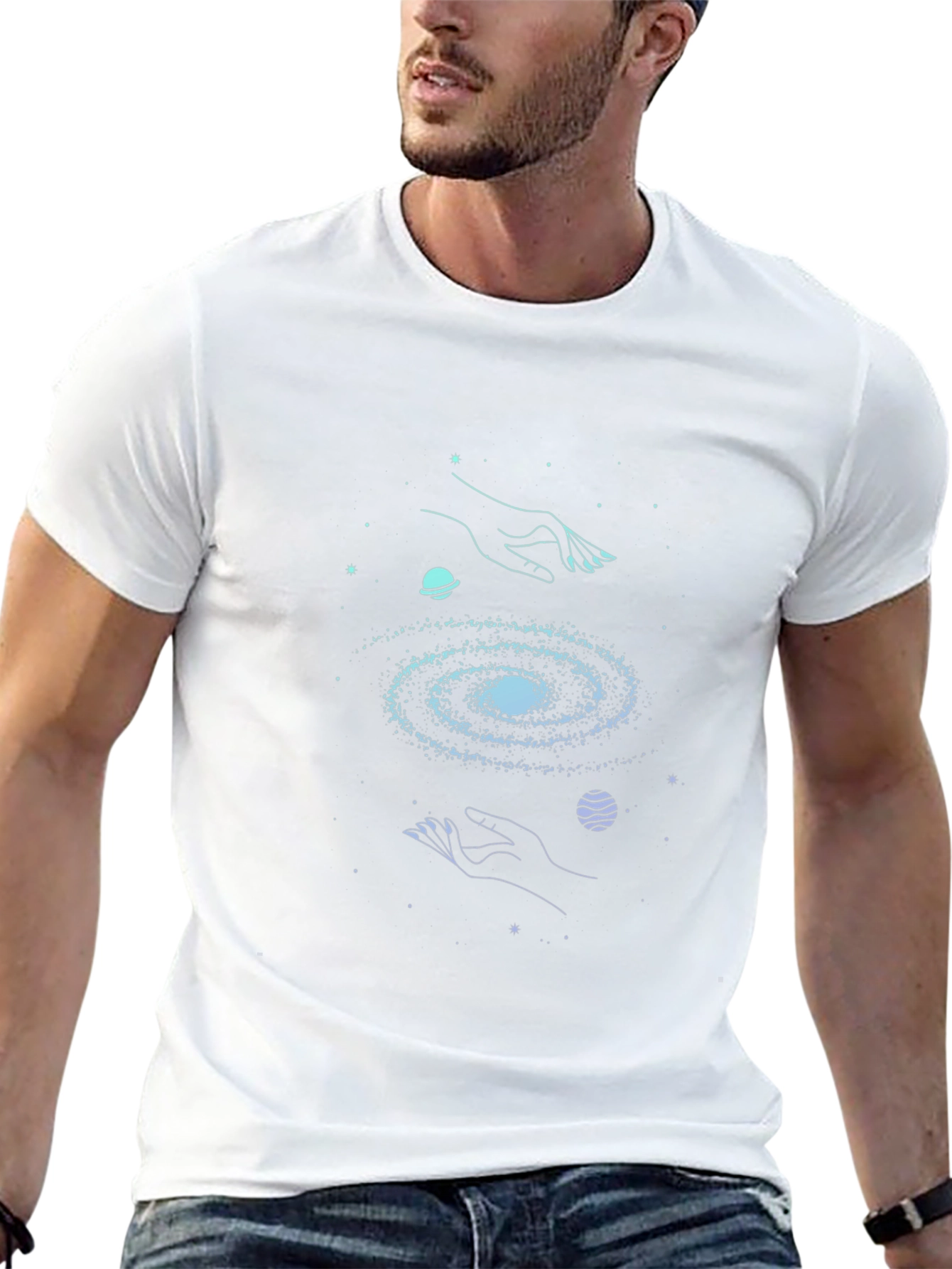 Cosmic Hands Galaxy T-Shirt - Unisex Graphic Tee