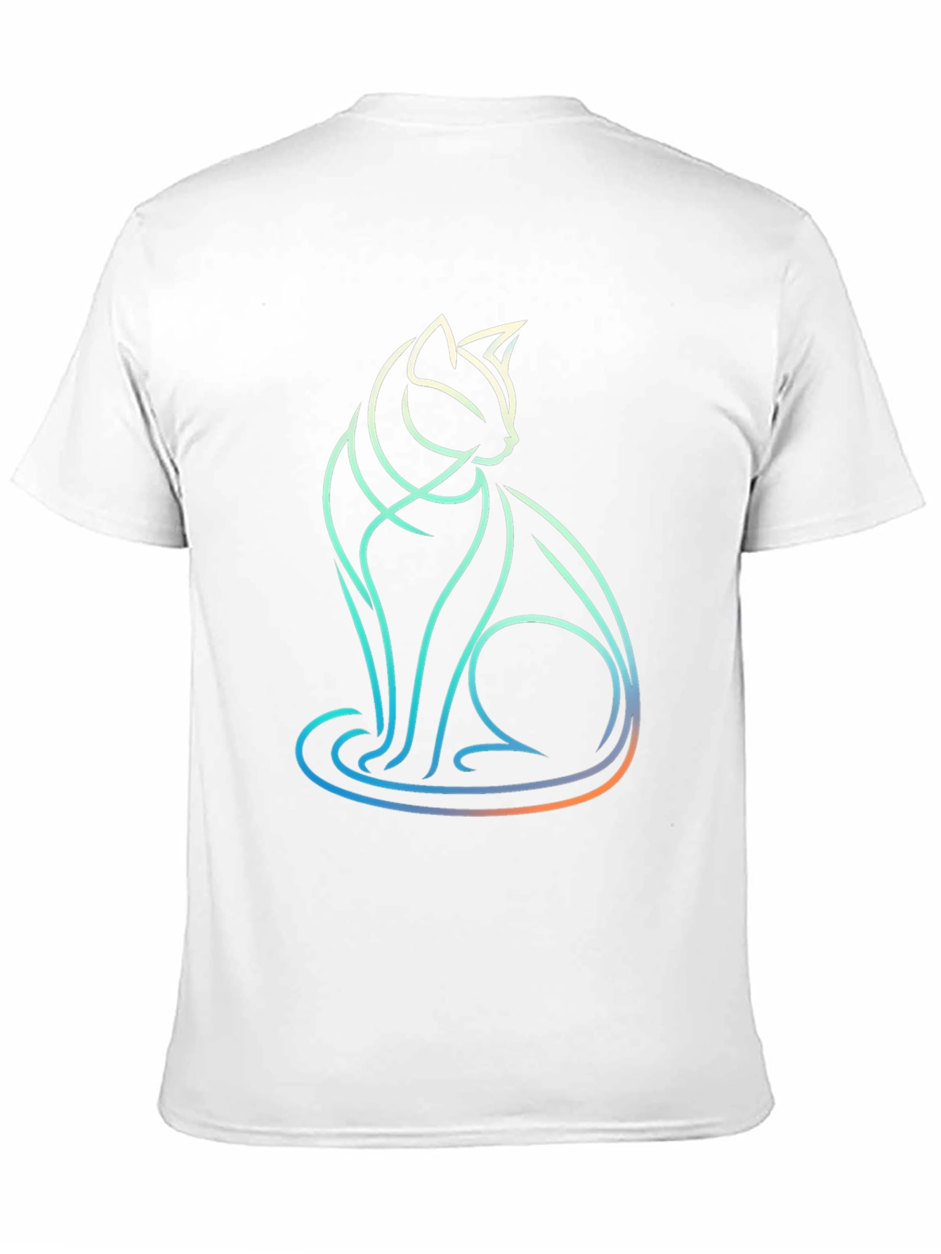 Abstract Cat Line Art T-Shirt - Modern Graphic Tee