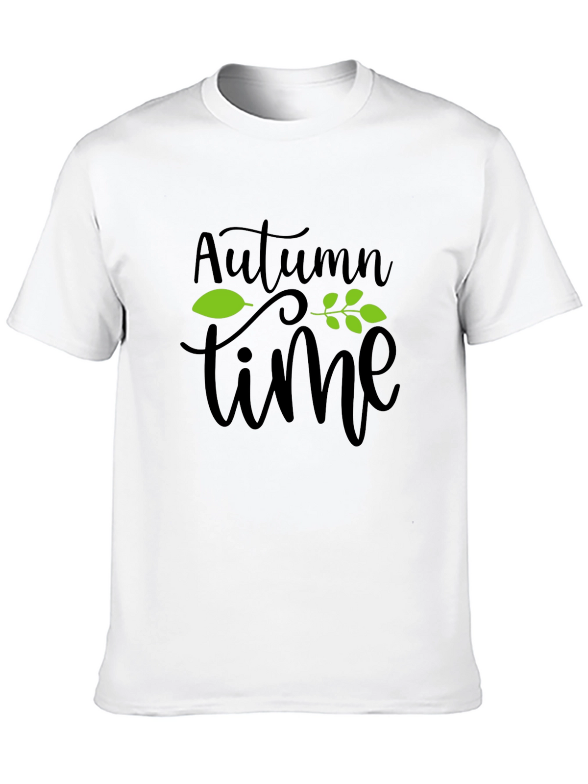 Autumn Time Graphic Print T-Shirt - Black