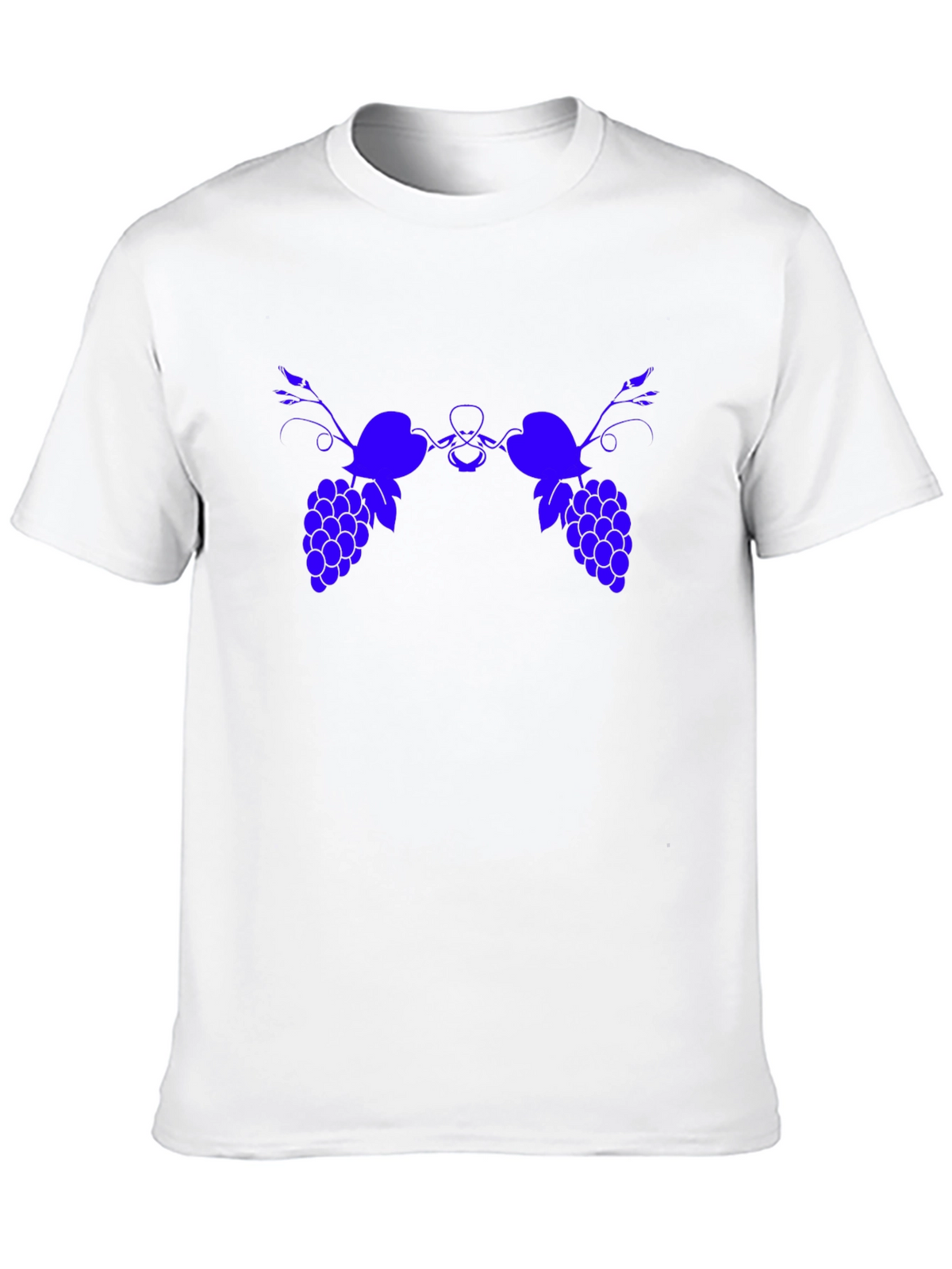 Blue Grape Graphic Print Black T-Shirt