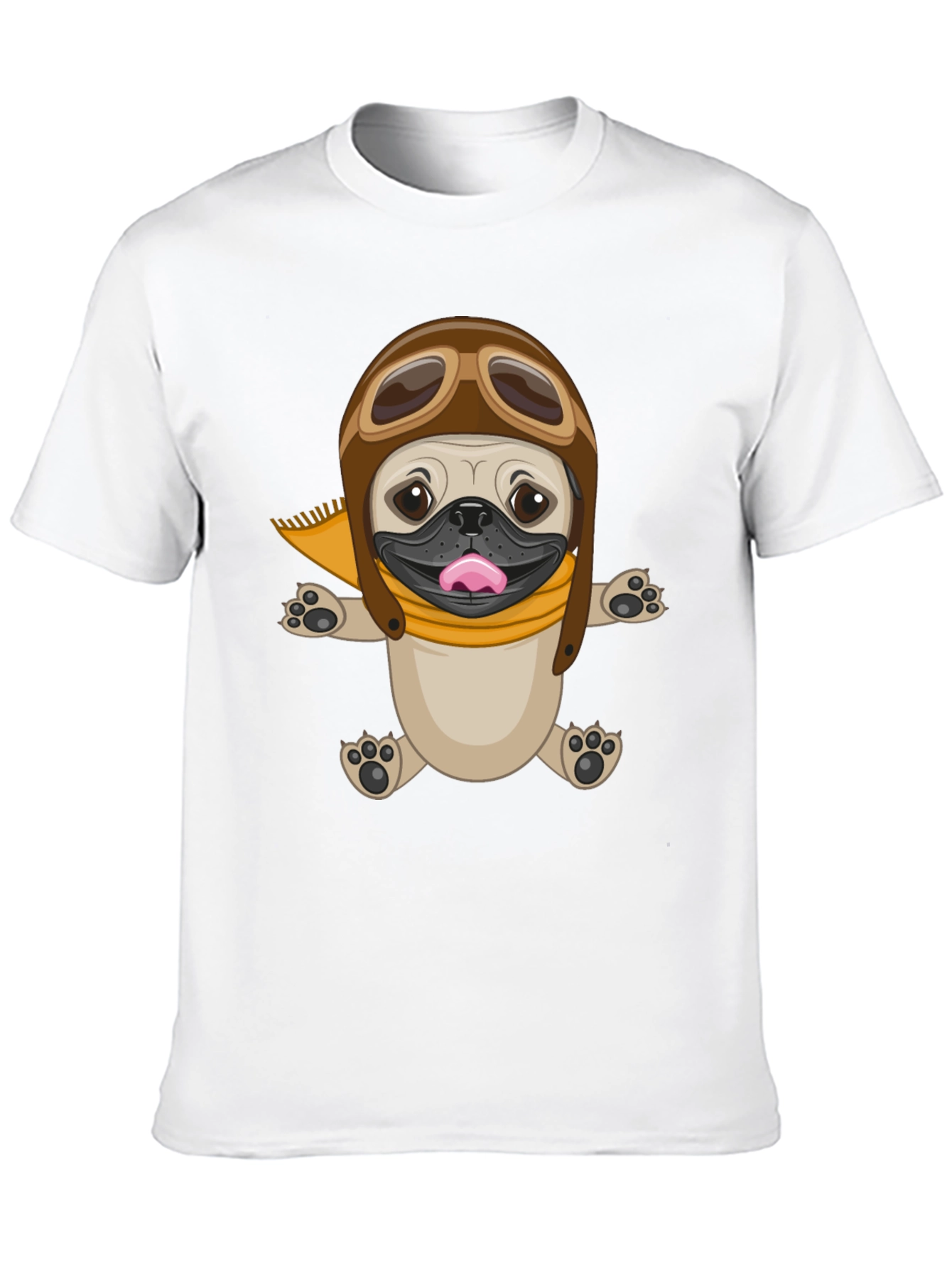 Pug Aviator T-Shirt - Black Cotton Tee