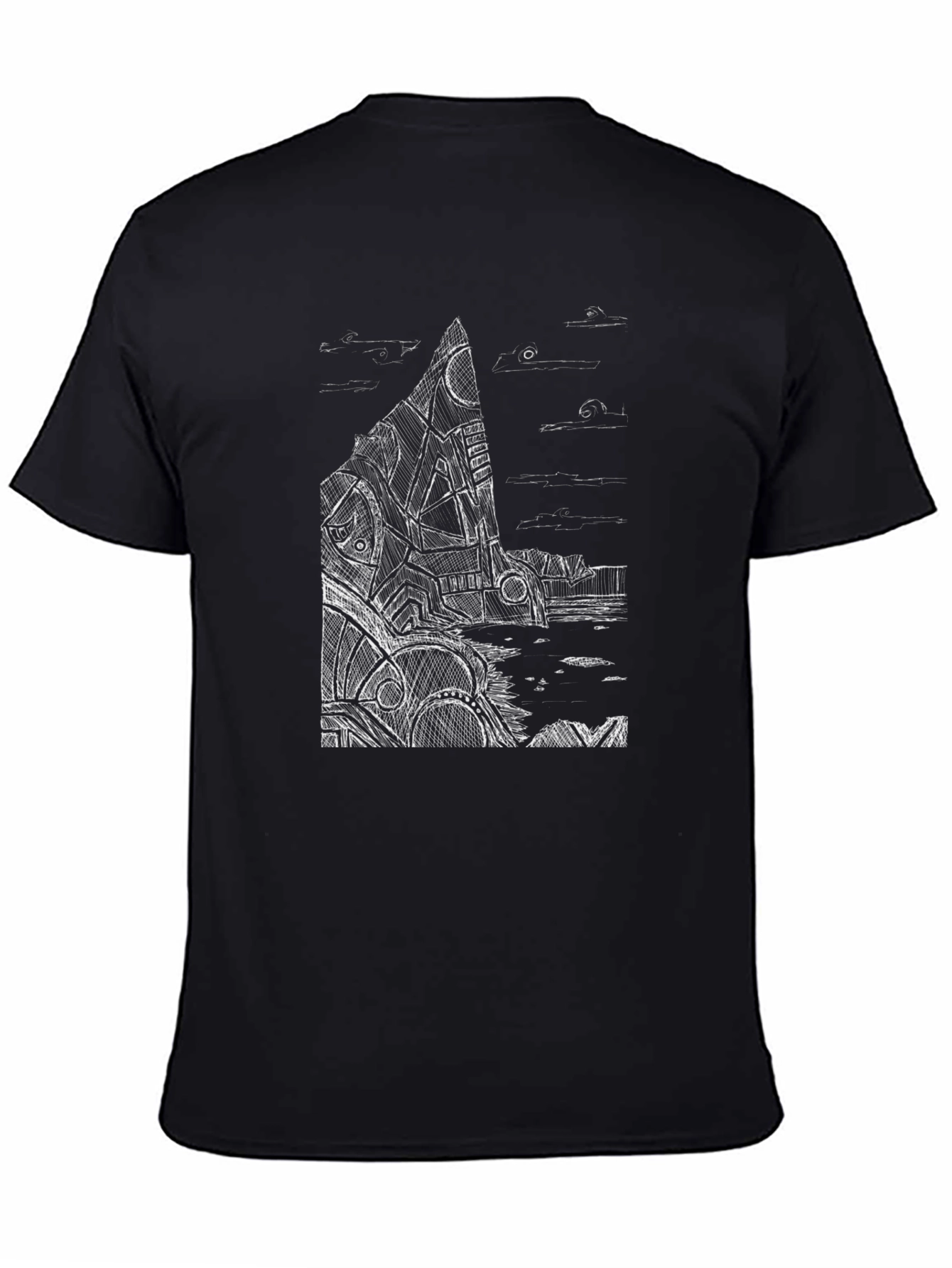 Abstract Architect Tee - Mens Black Graphic T-Shirt