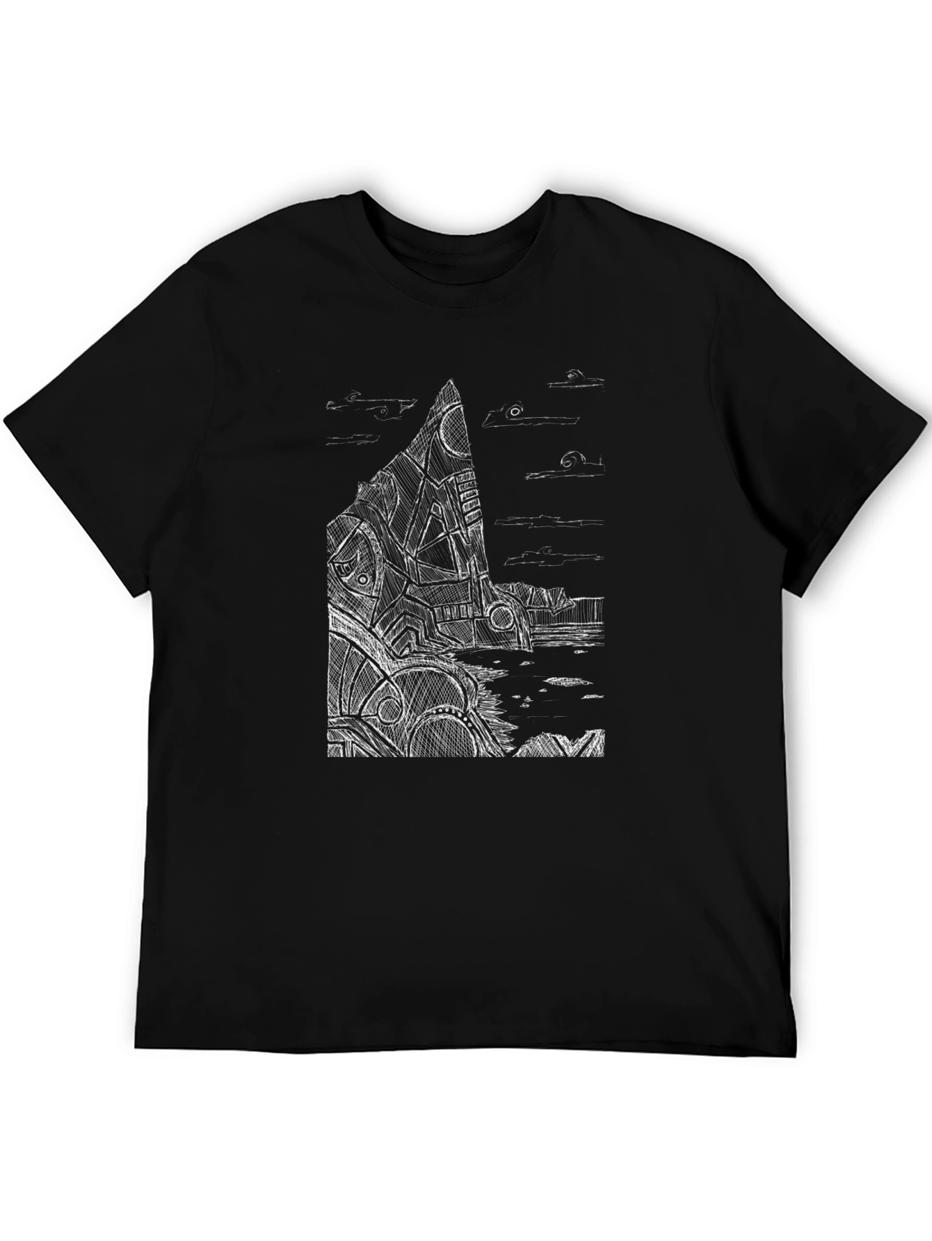 Abstract Architect Tee - Mens Black Graphic T-Shirt
