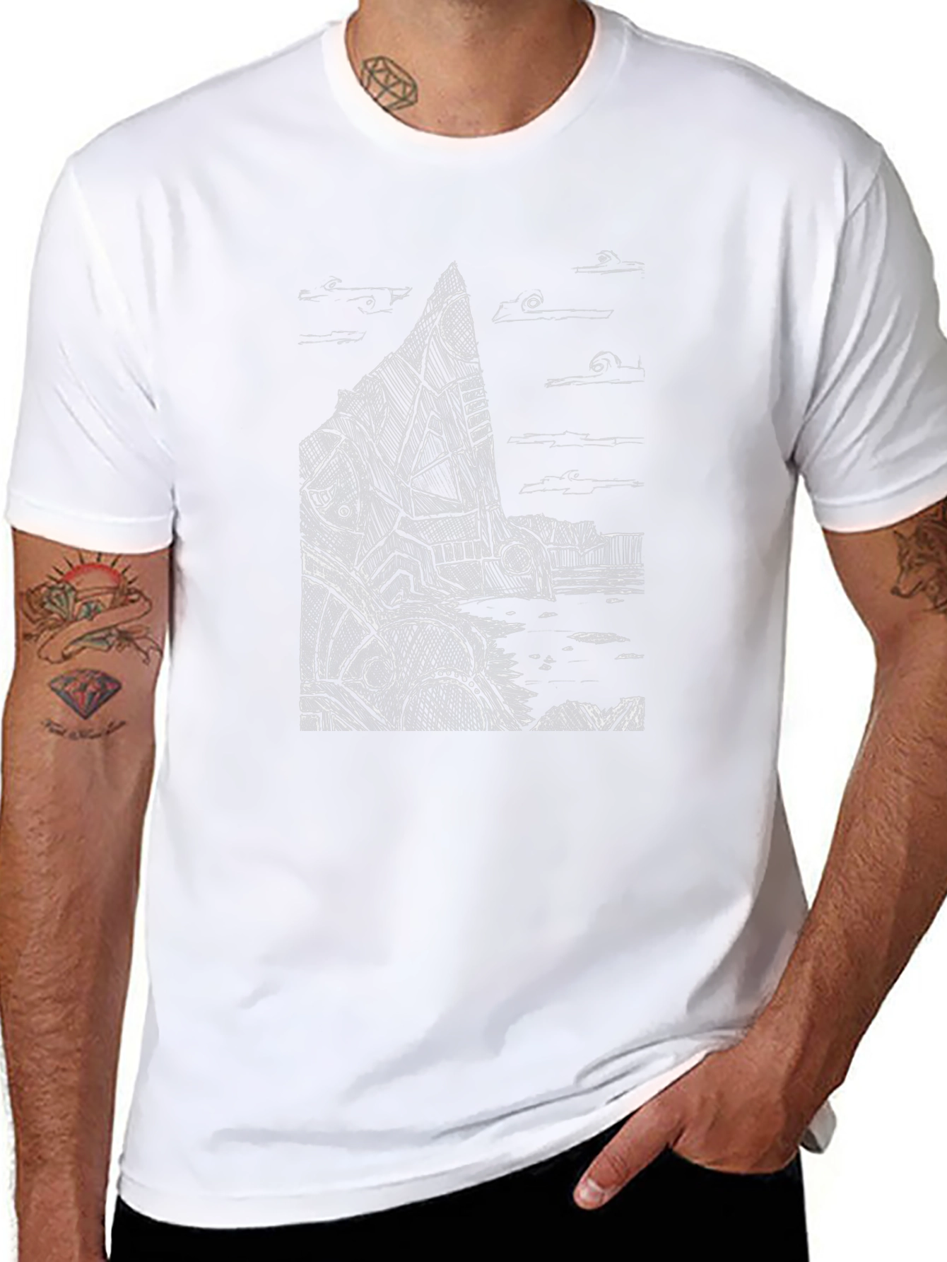 Abstract Architect Tee - Mens Black Graphic T-Shirt