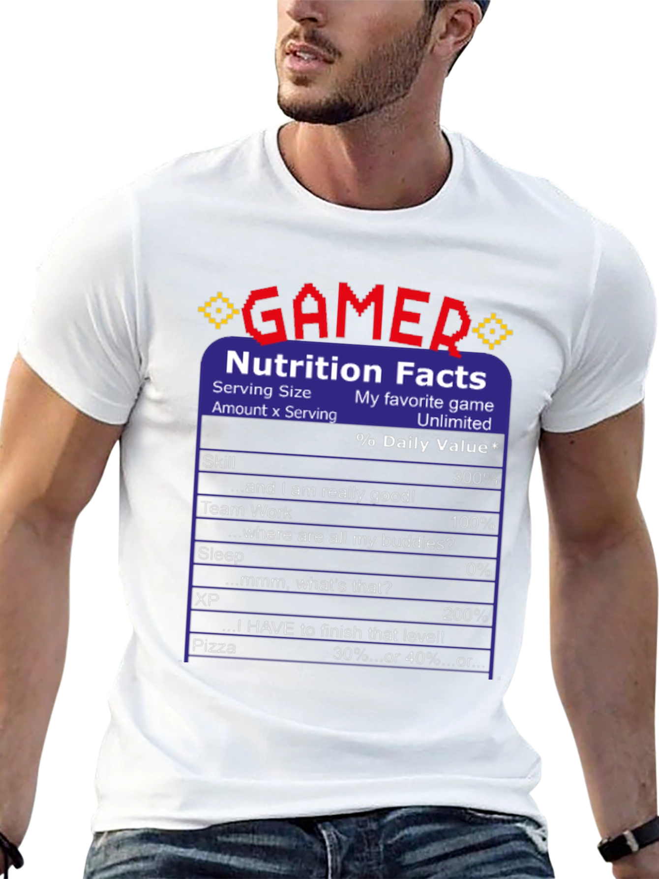Gamer Nutrition Facts Funny T-Shirt