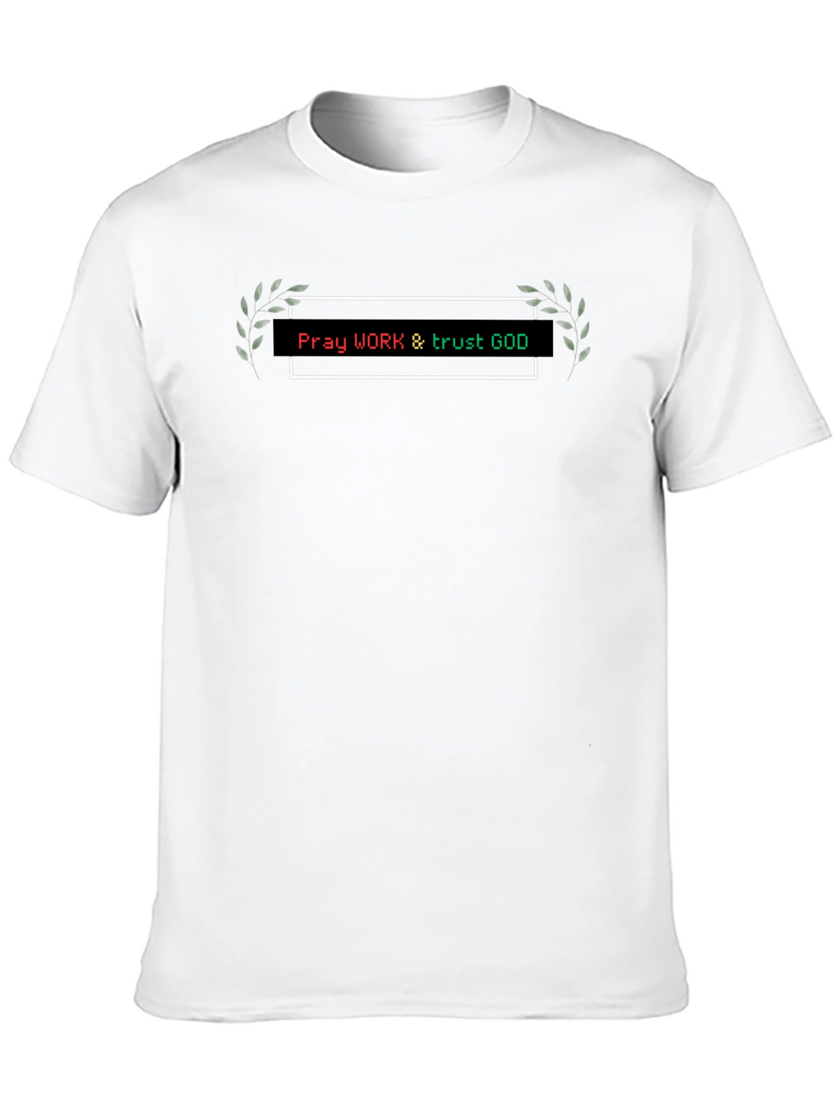 Pray Work Trust God T-Shirt Black Cotton Blend
