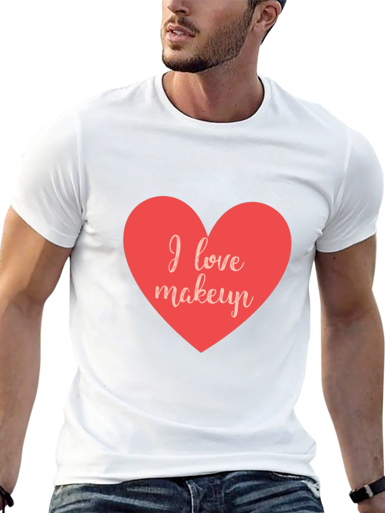 I Love Makeup Heart T-Shirt - Stylish Casual Wear