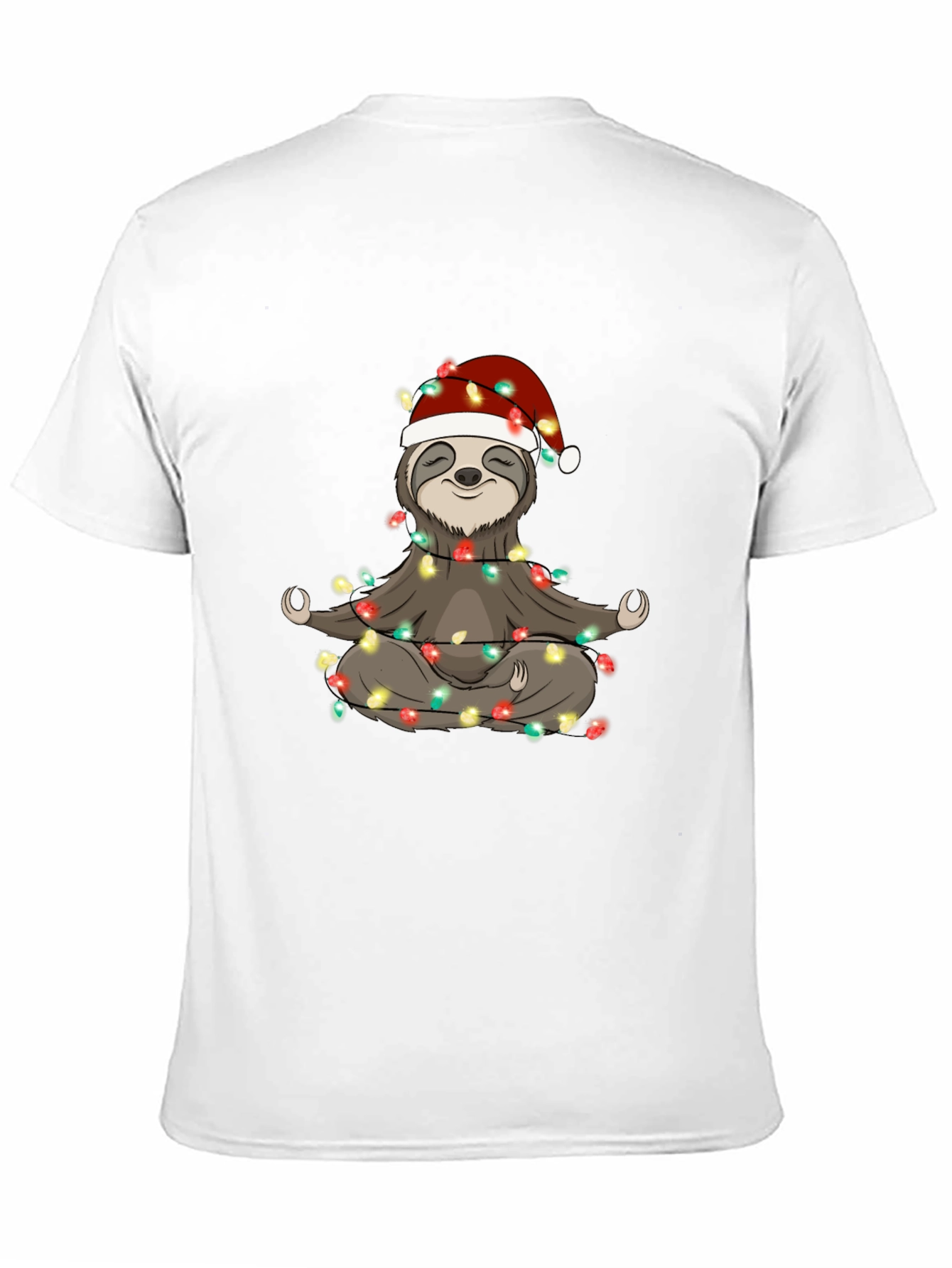Yoga Sloth Christmas Lights T-Shirt