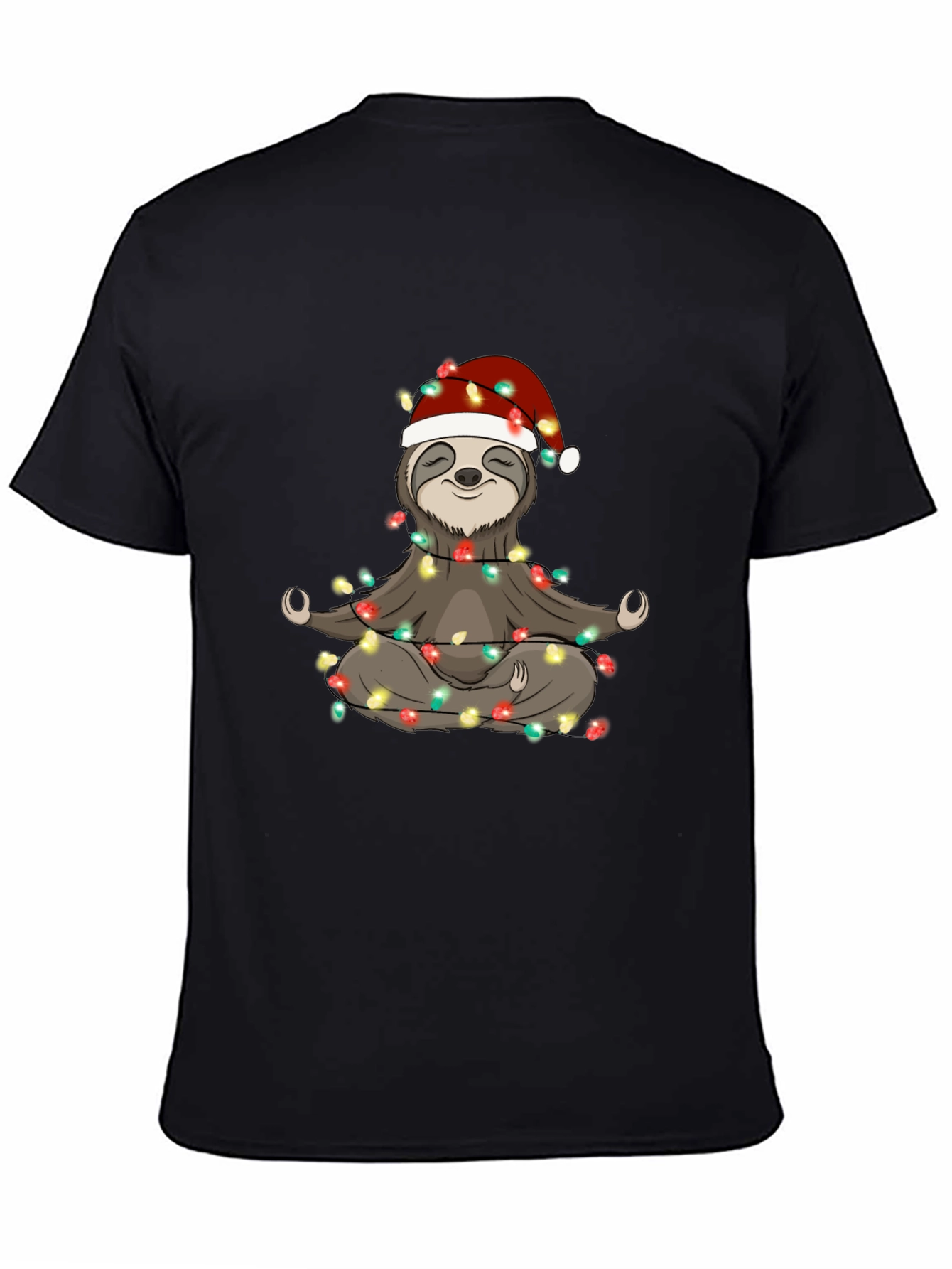 Yoga Sloth Christmas Lights T-Shirt