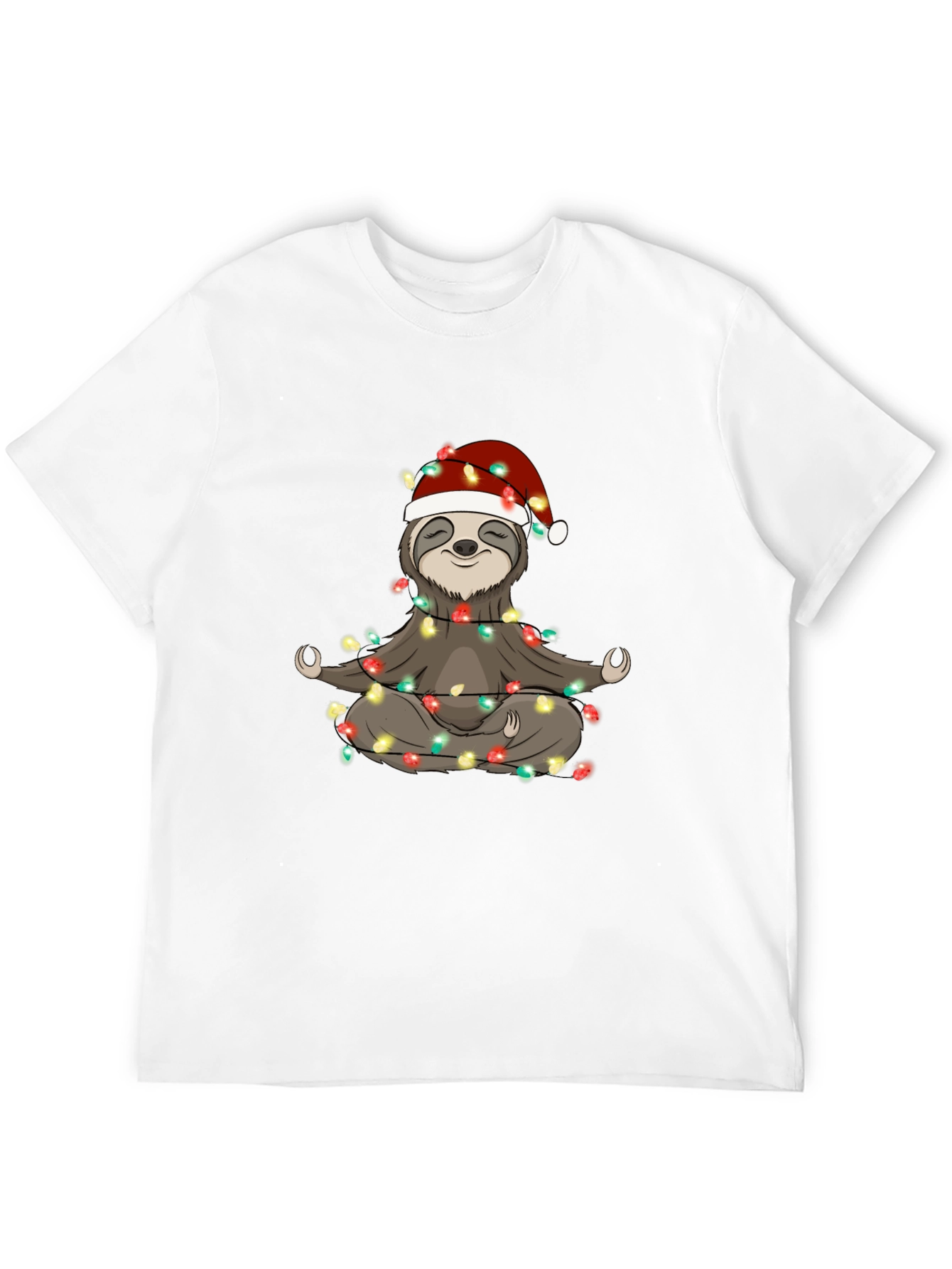 Yoga Sloth Christmas Lights T-Shirt