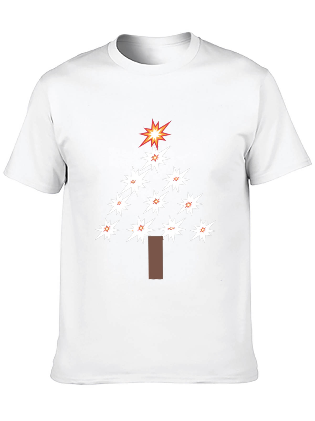 Festive Star Christmas Tree Black T-Shirt