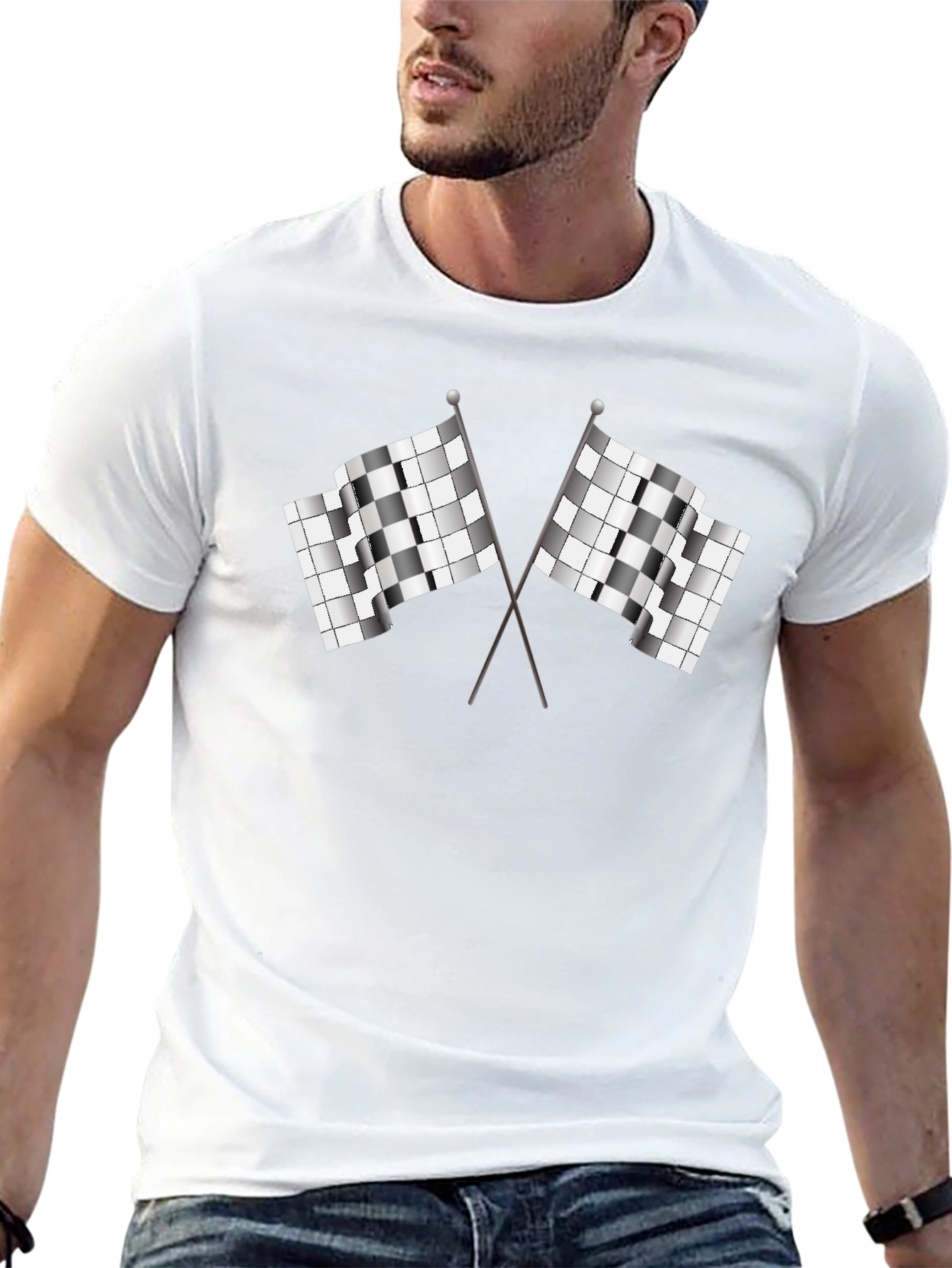 Checkered Flag Graphic Tee - Racing Fan Shirt