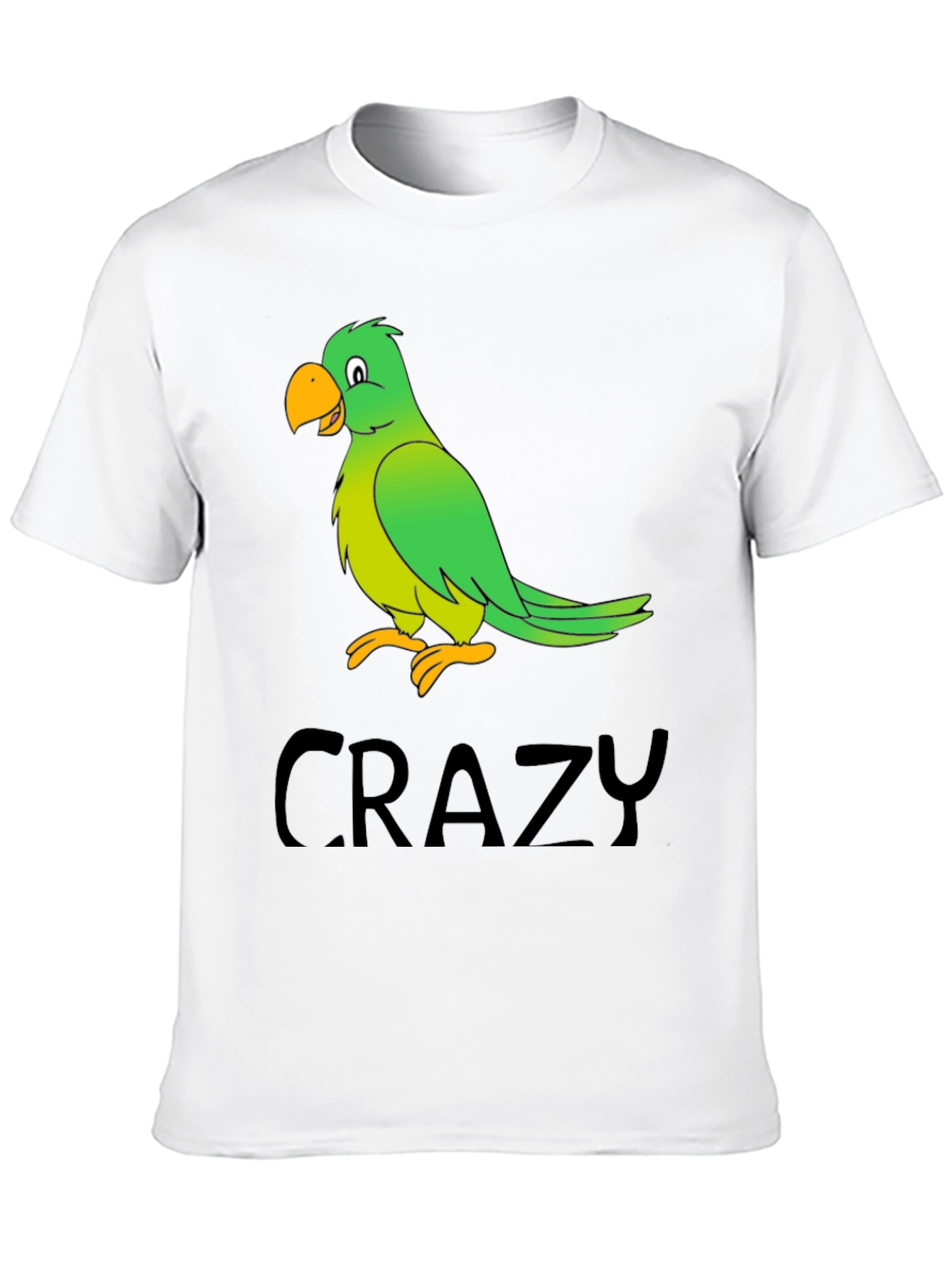 Crazy Parrot Graphic Tee - Black Cotton T-Shirt