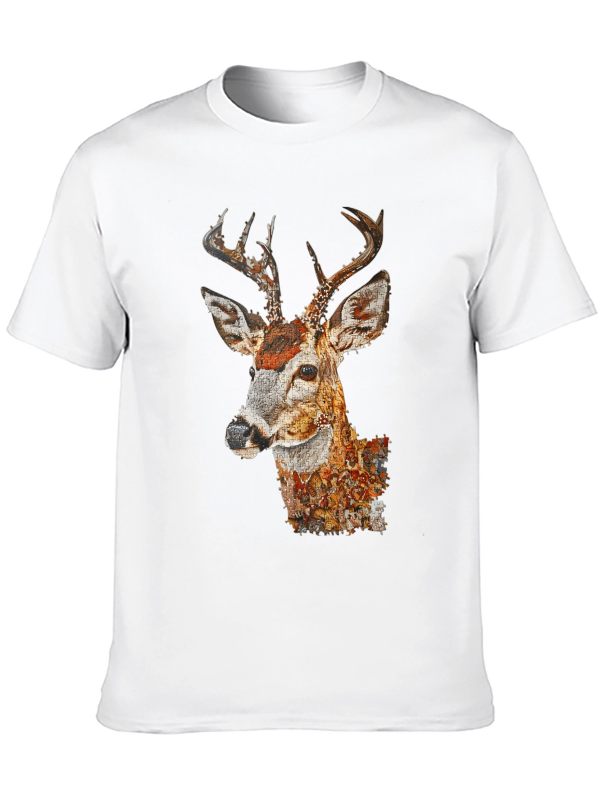 Deer Portrait Graphic Tee - Mens Black T-Shirt