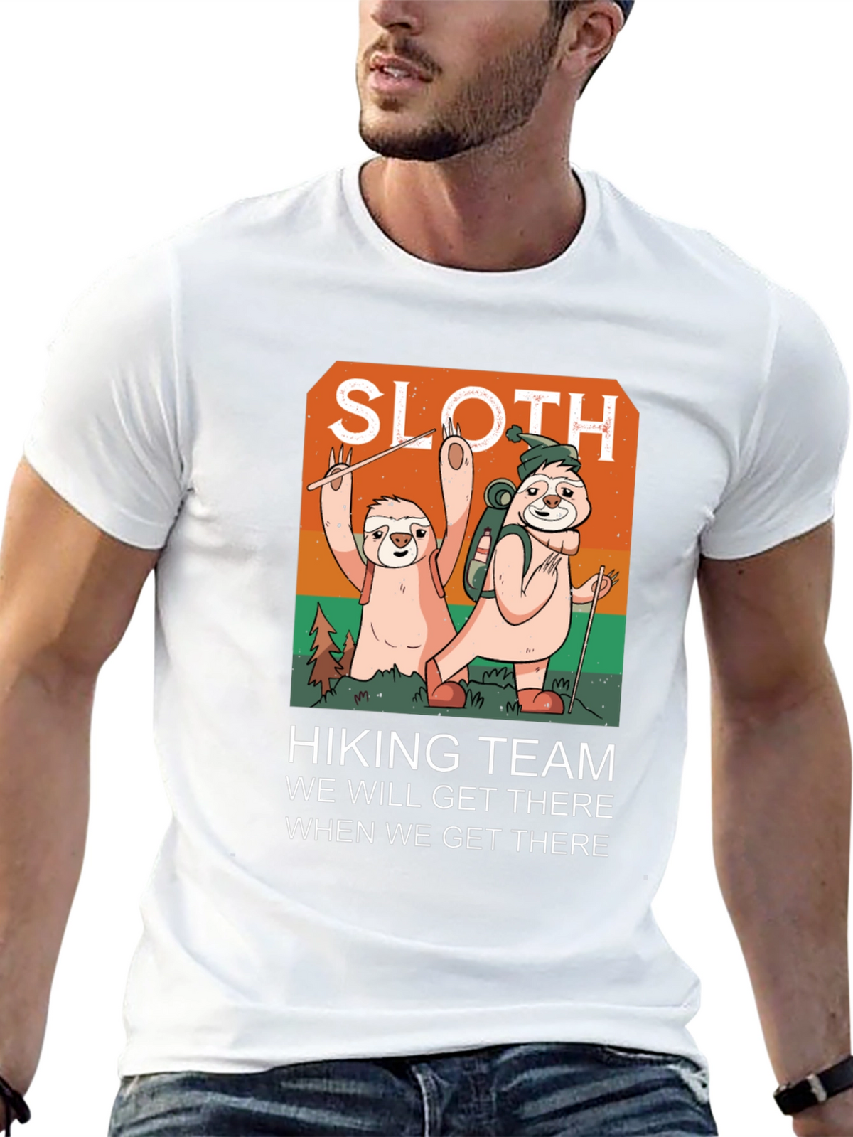 Sloth Hiking Team Graphic Tee