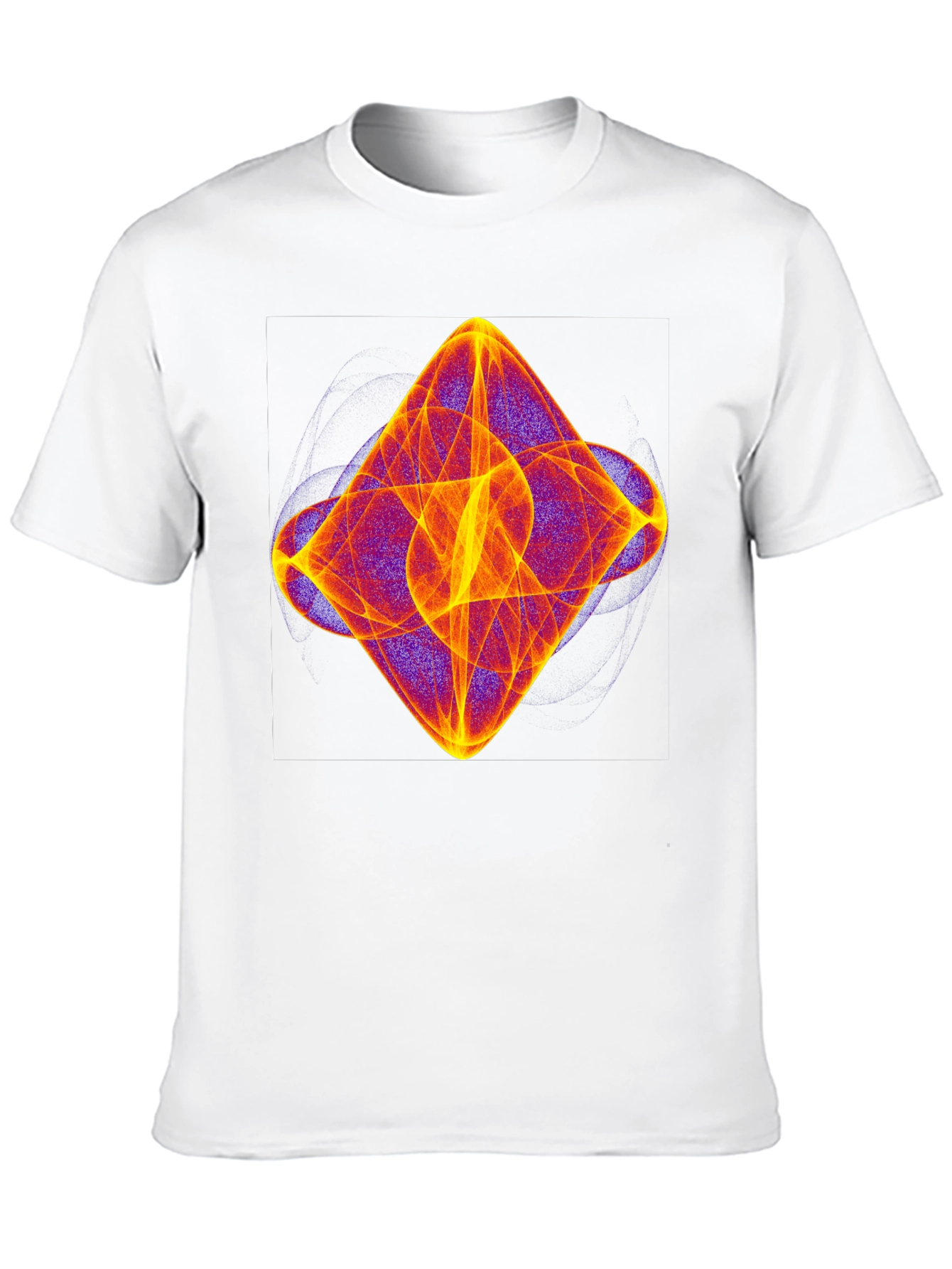 Abstract Fractal Graphic Tee - Black Casual T-Shirt