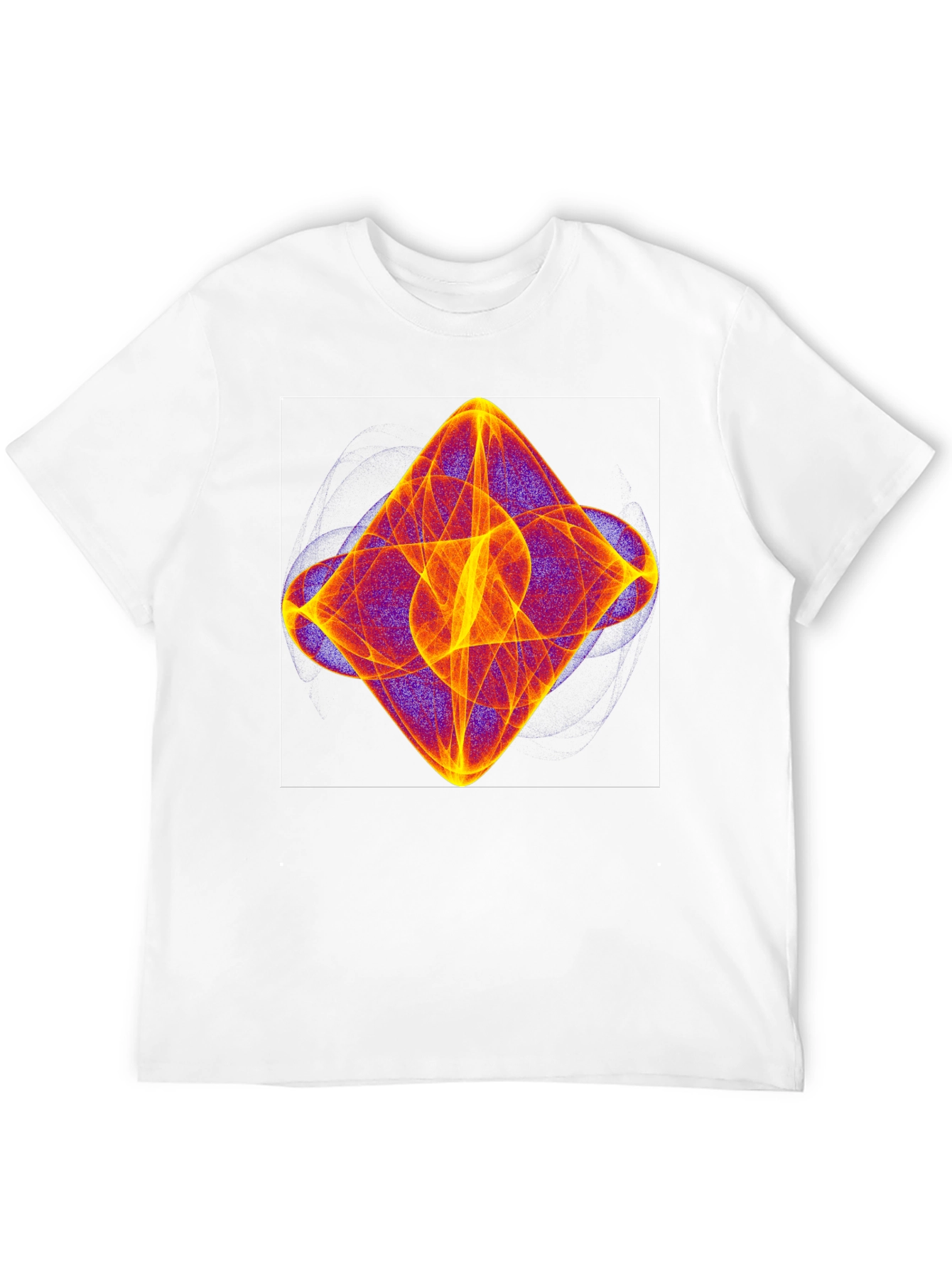 Abstract Fractal Graphic Tee - Black Casual T-Shirt