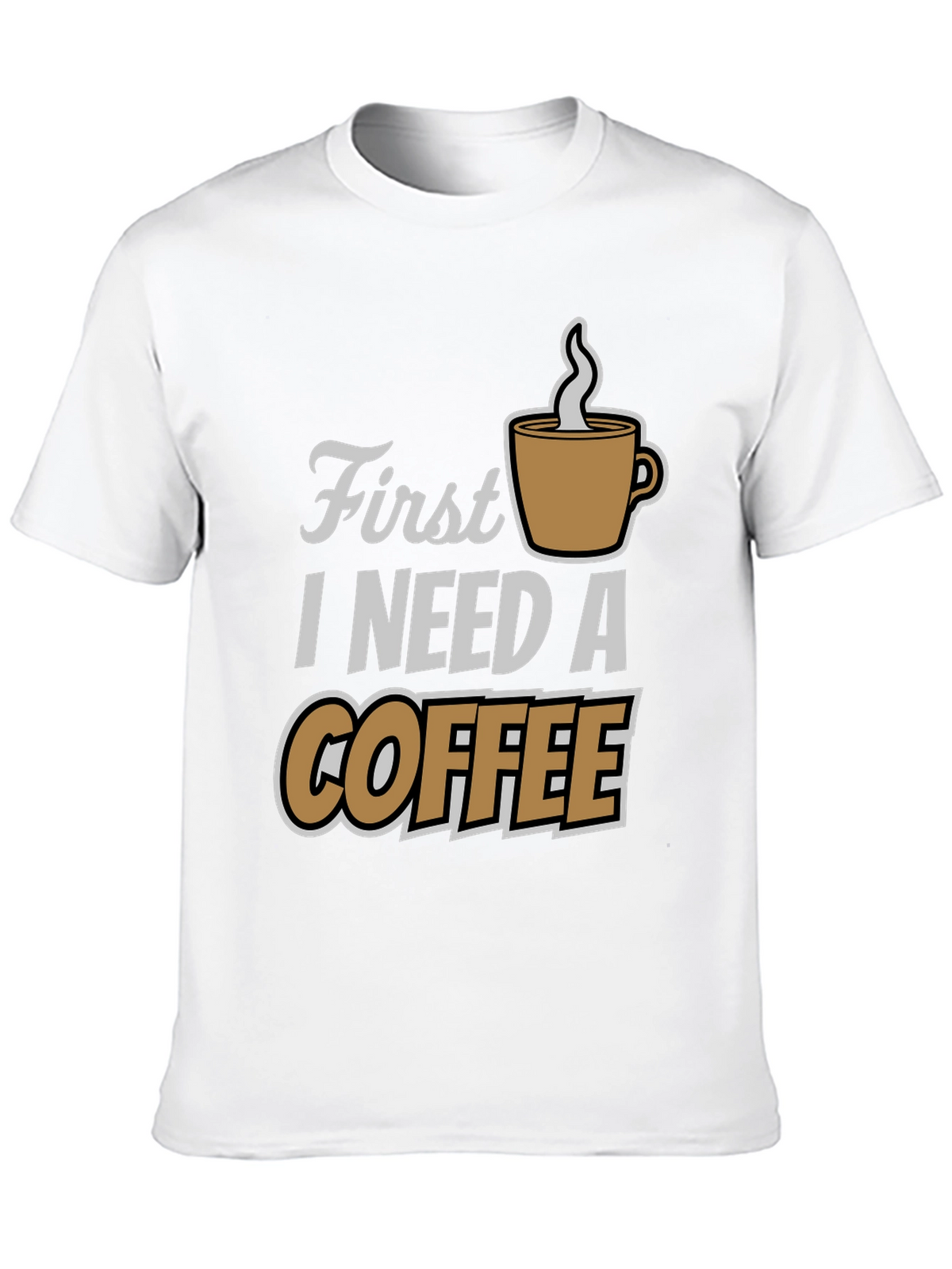 First I Need Coffee Graphic Tee - Black
