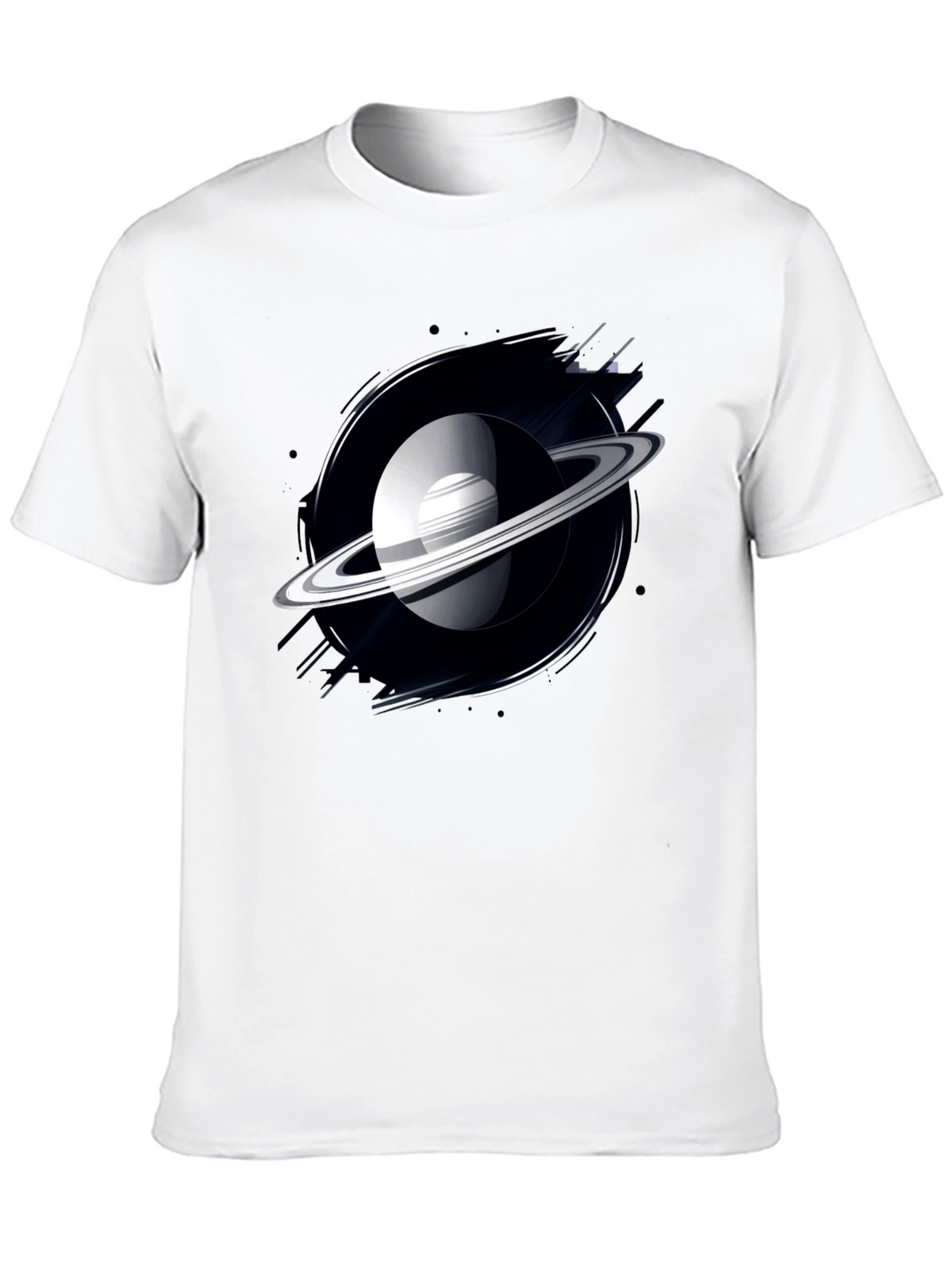 Saturn Graphic Black T-Shirt - Space Lover Tee