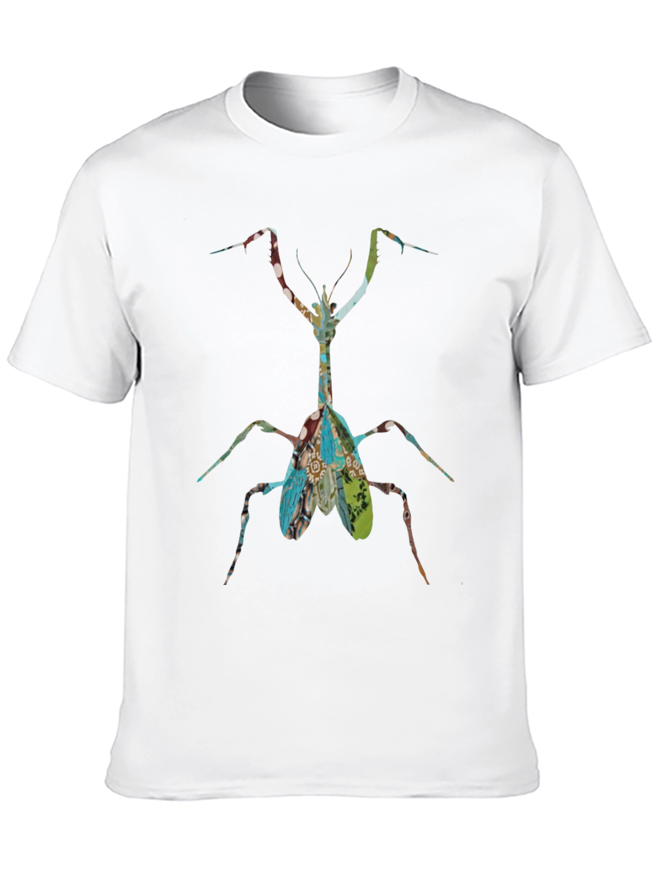 Praying Mantis Graphic Print Black T-Shirt