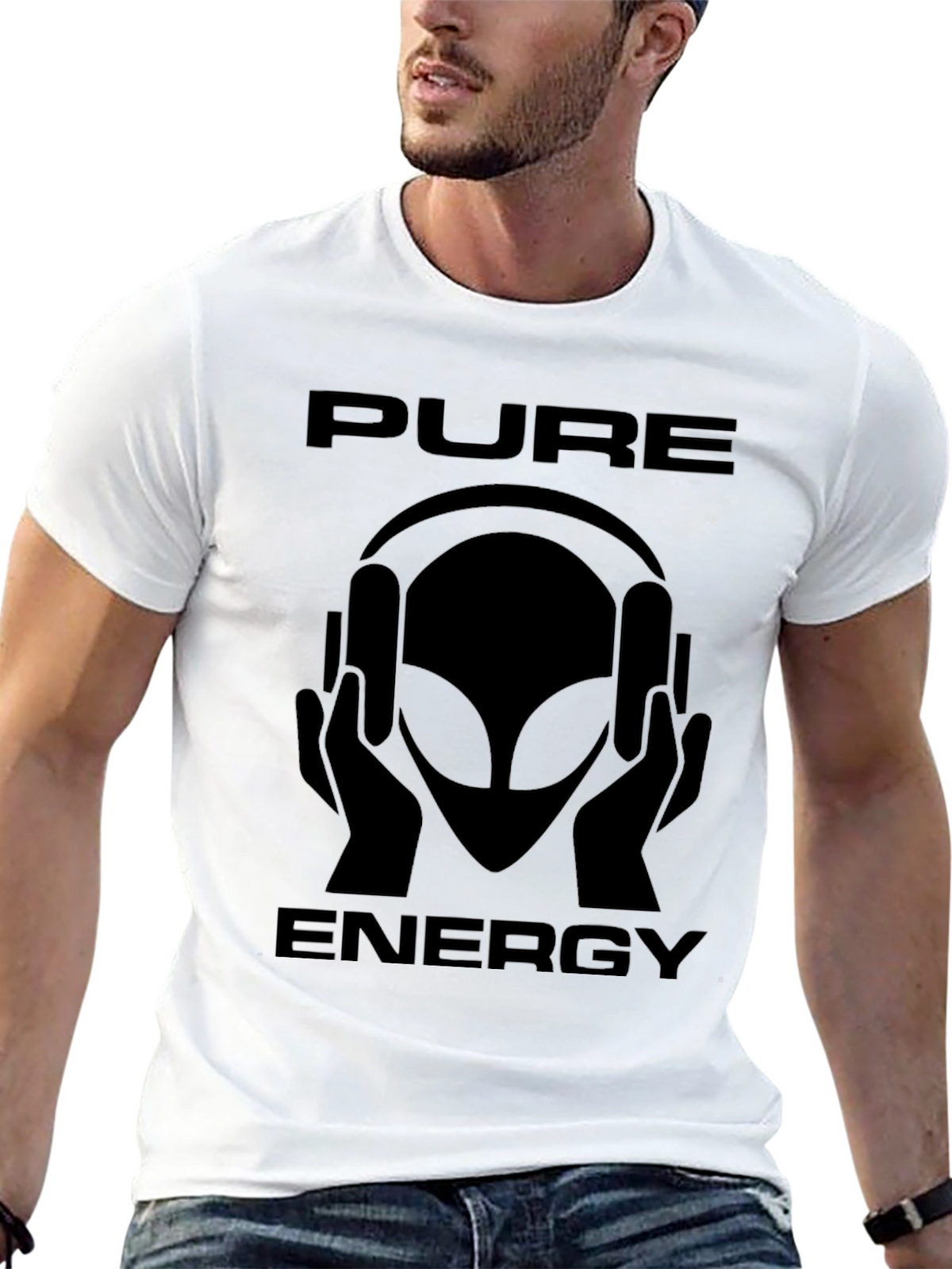 Pure Energy Alien Graphic T-Shirt - Black