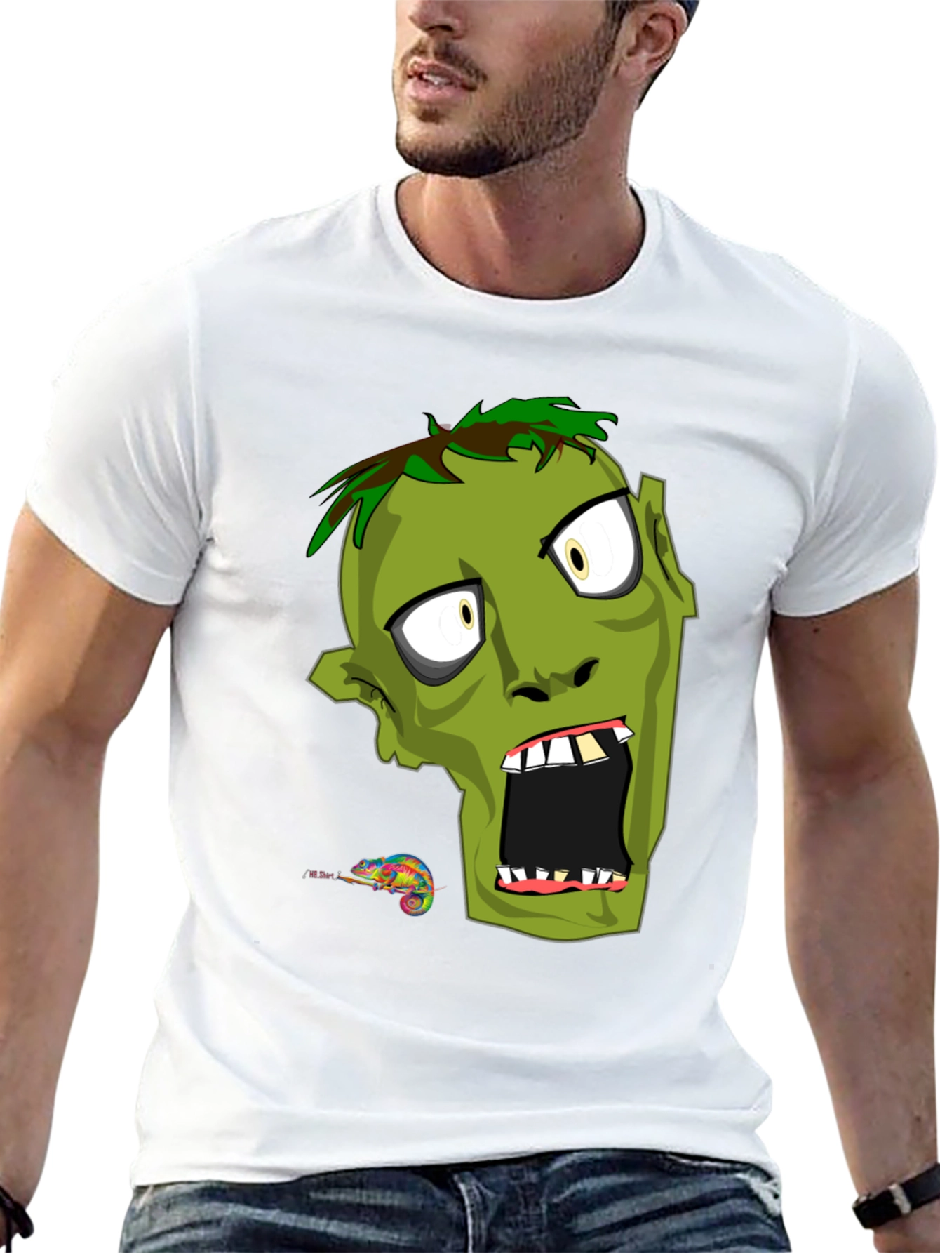 Zombie Graphic Print T-Shirt - Mens Black Tee