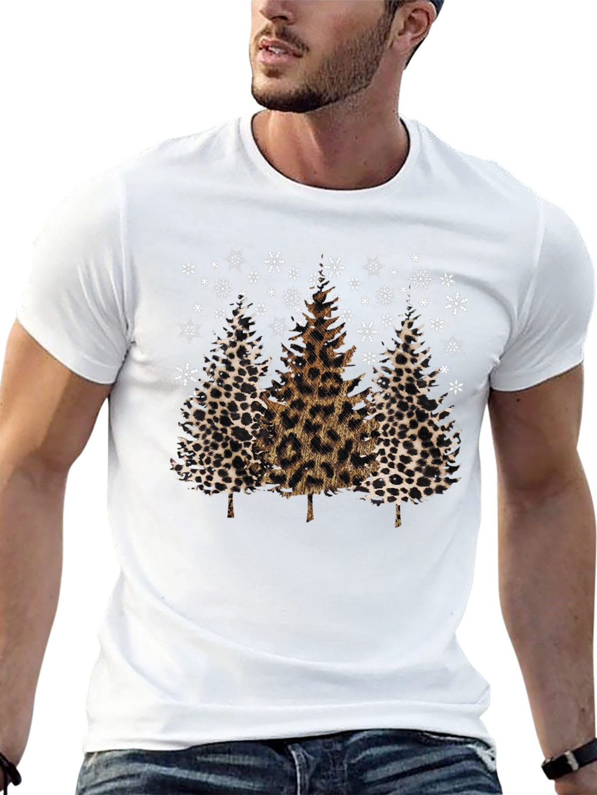 Leopard Print Christmas Tree T-Shirt