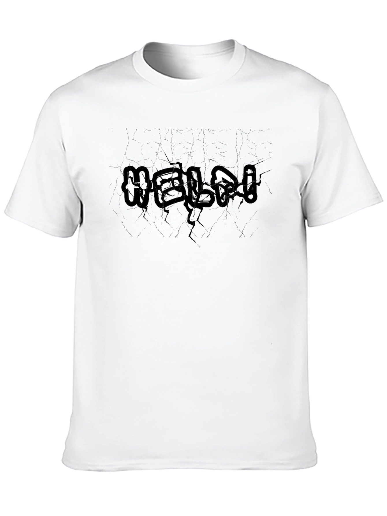 Cracked HELP! Black Graphic Tee