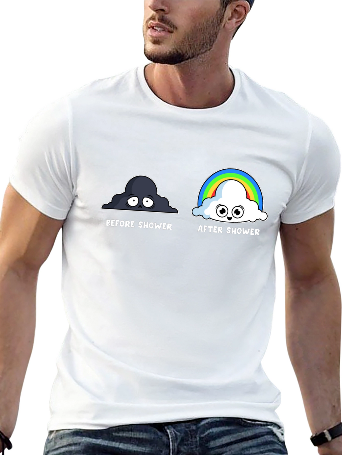 Before and After Shower Humor T-Shirt