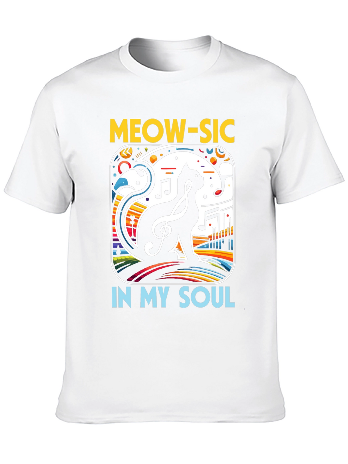 Meow-sic Cat Graphic T-Shirt