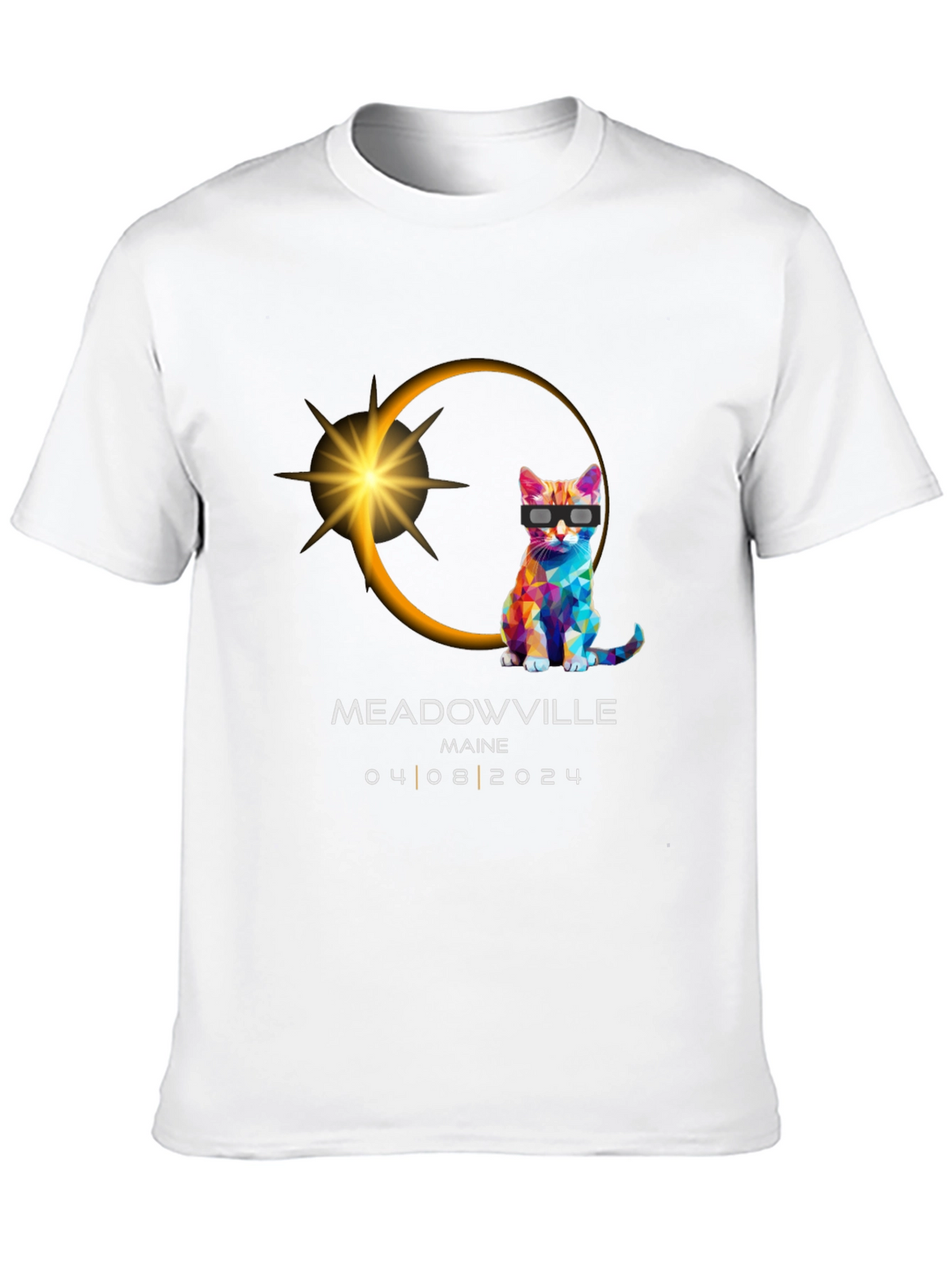 Meadowville Maine 2024 Eclipse Cat T-Shirt