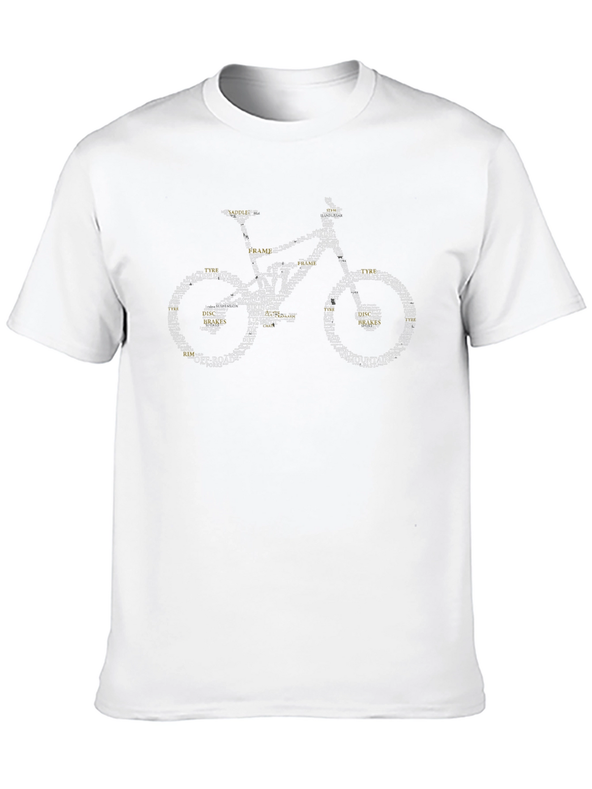 Mountain Bike Word Art Graphic T-Shirt