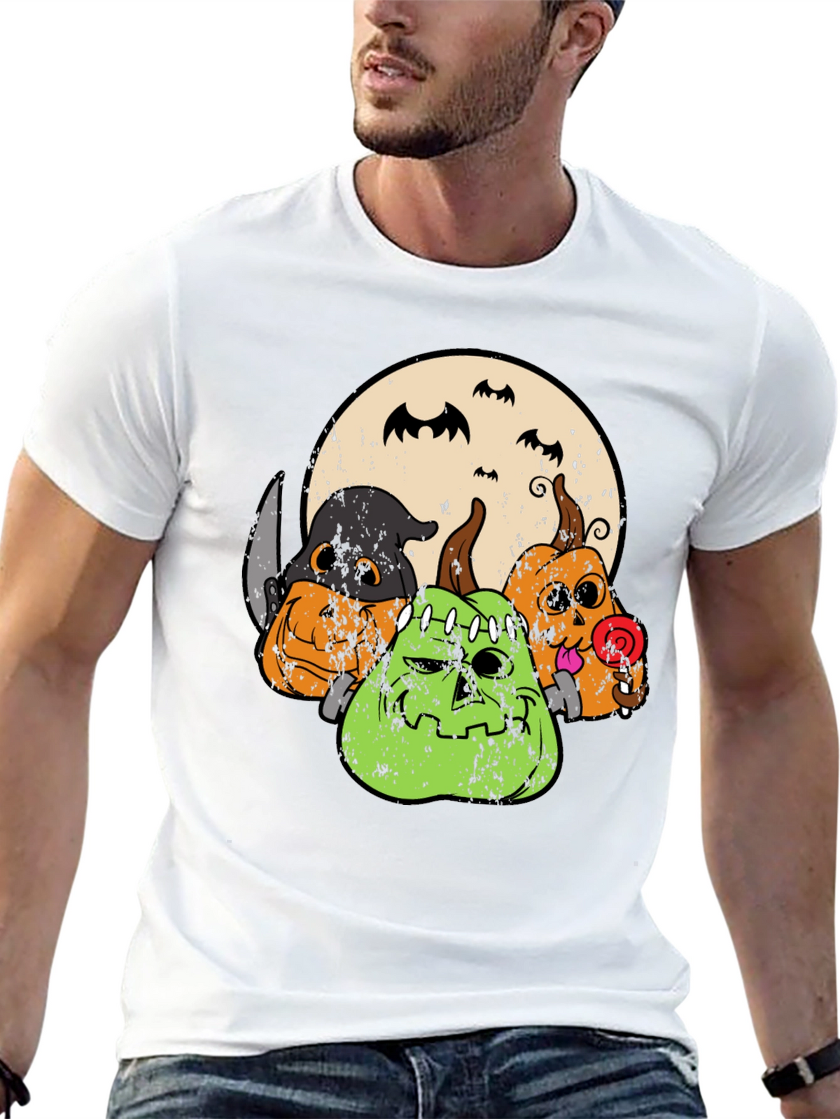 Halloween Pumpkin Graphic Tee - Spooky Season Shirt