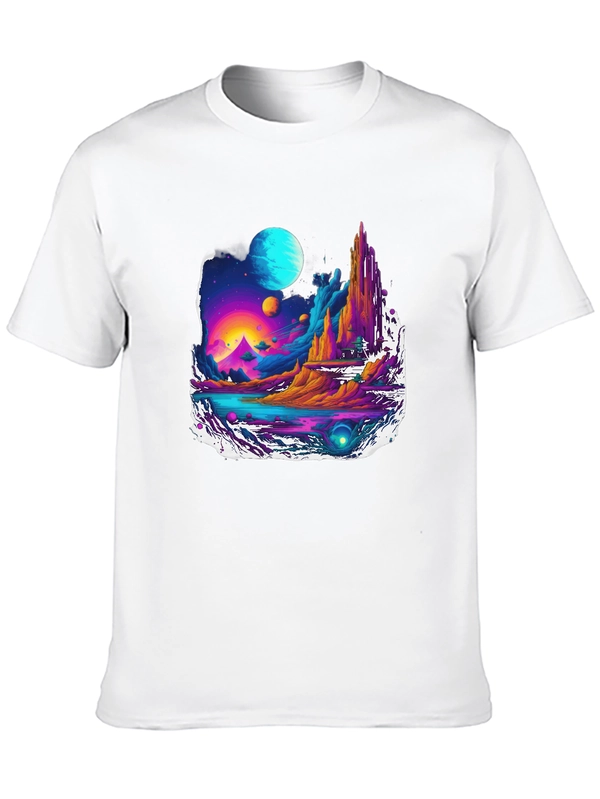 Vibrant Sci-Fi Landscape Graphic Tee