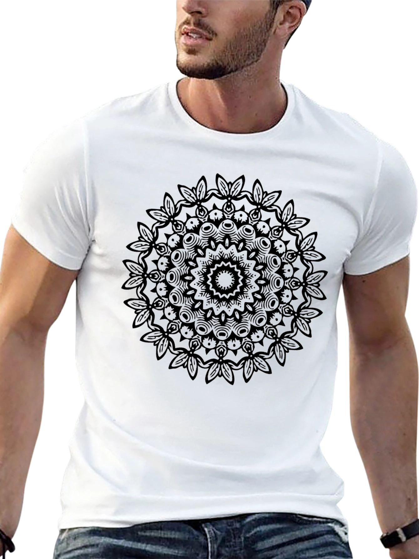 Black Mandala Design T-Shirt