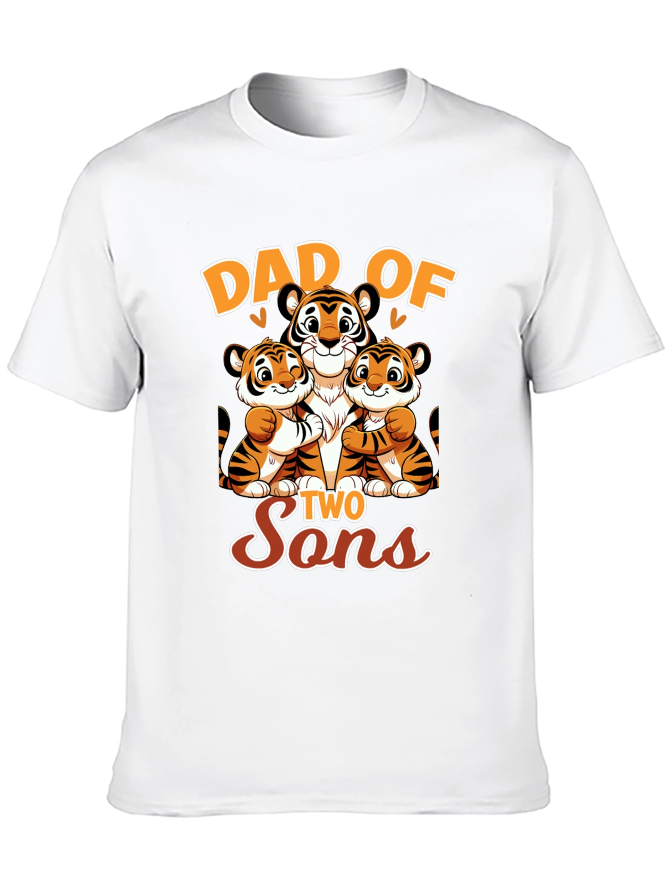 Dad of Two Sons Tiger Graphic T-Shirt