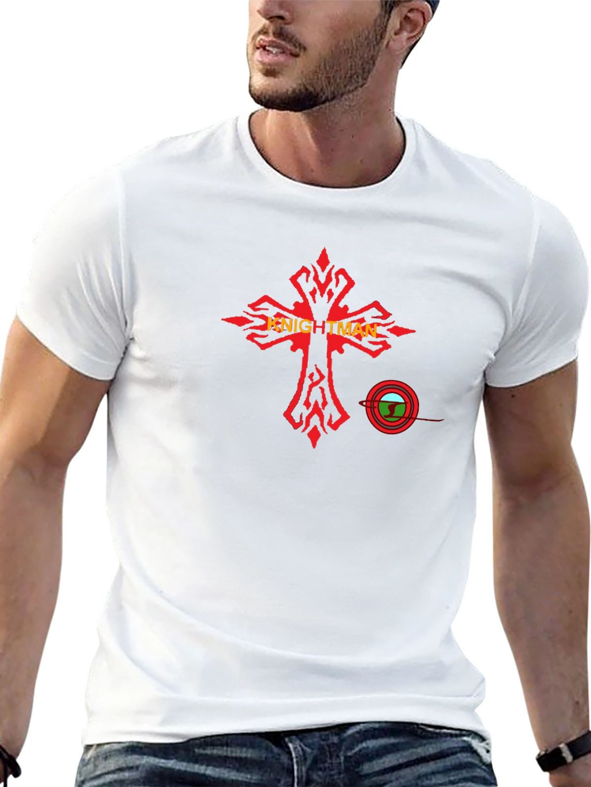 Knightman Graphic Tee - Black Cotton T-Shirt