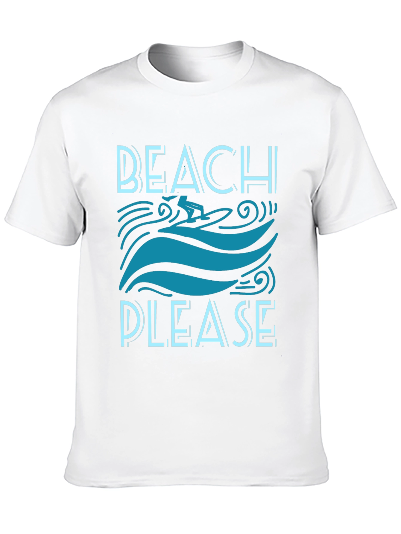 Beach Please Graphic Tee - Black Cotton T-Shirt