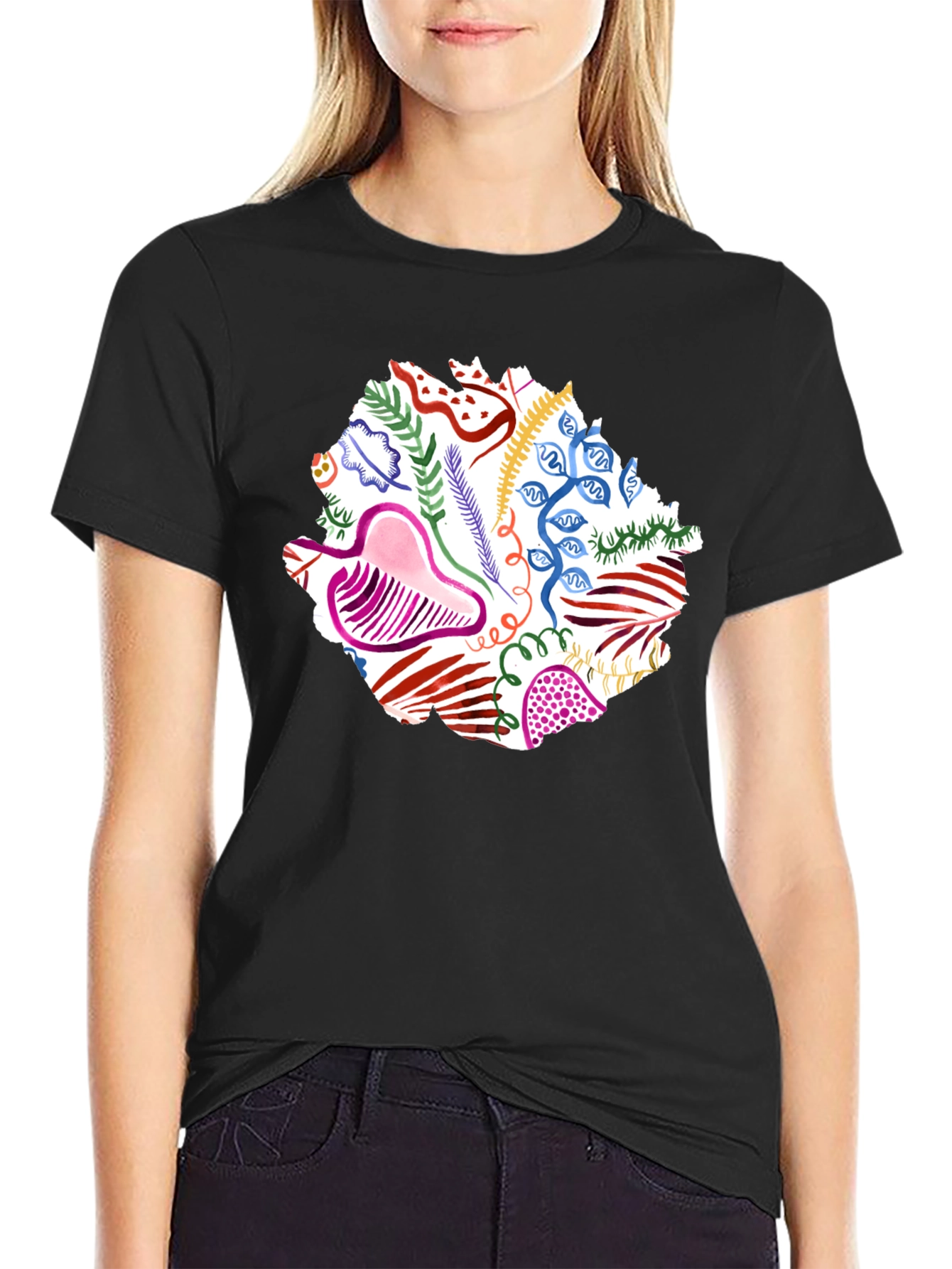 Abstract Art Print Black Tee