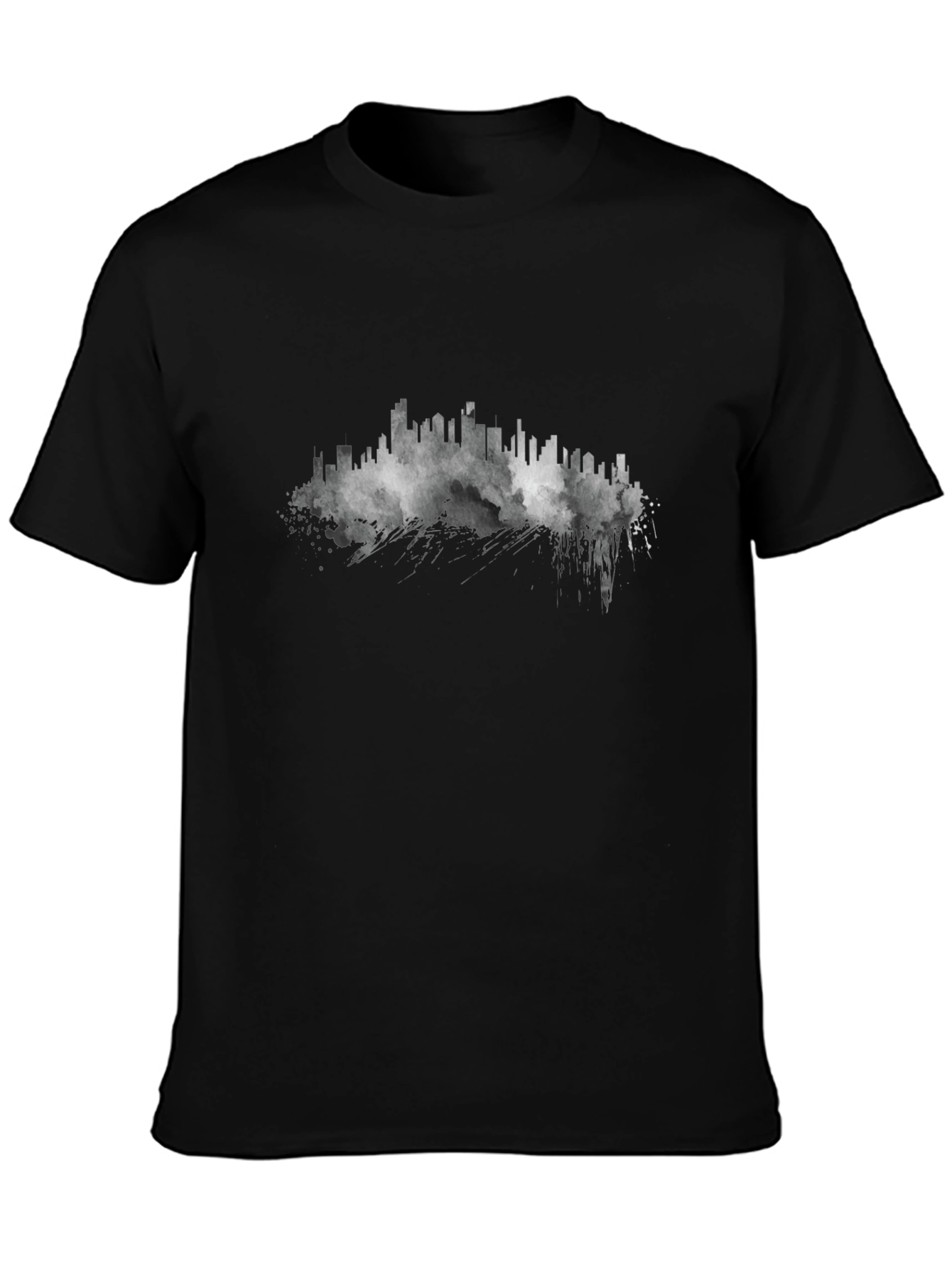 Abstract Cityscape Black T-Shirt
