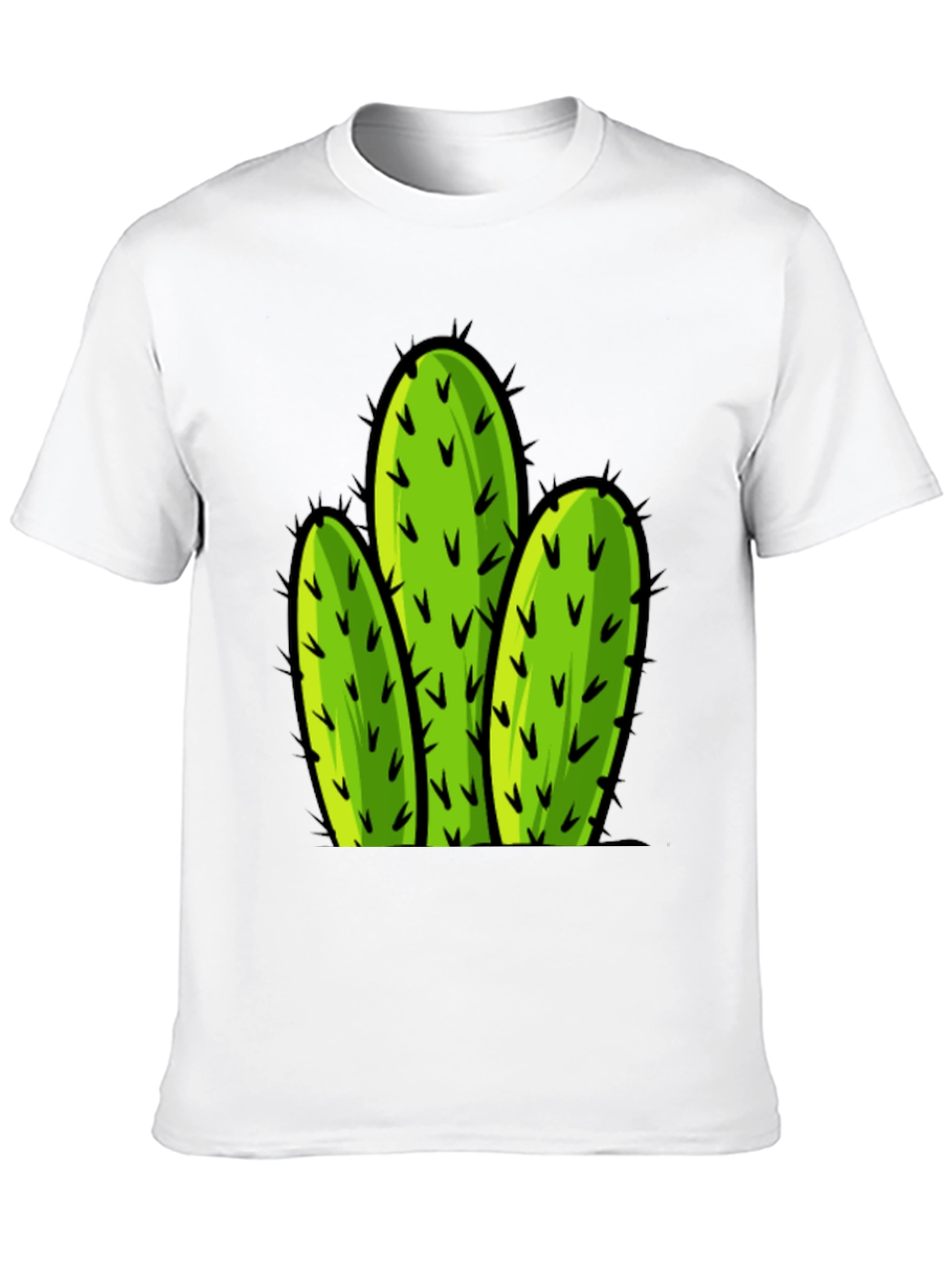 Cactus Graphic Tee - Black Cotton T-Shirt