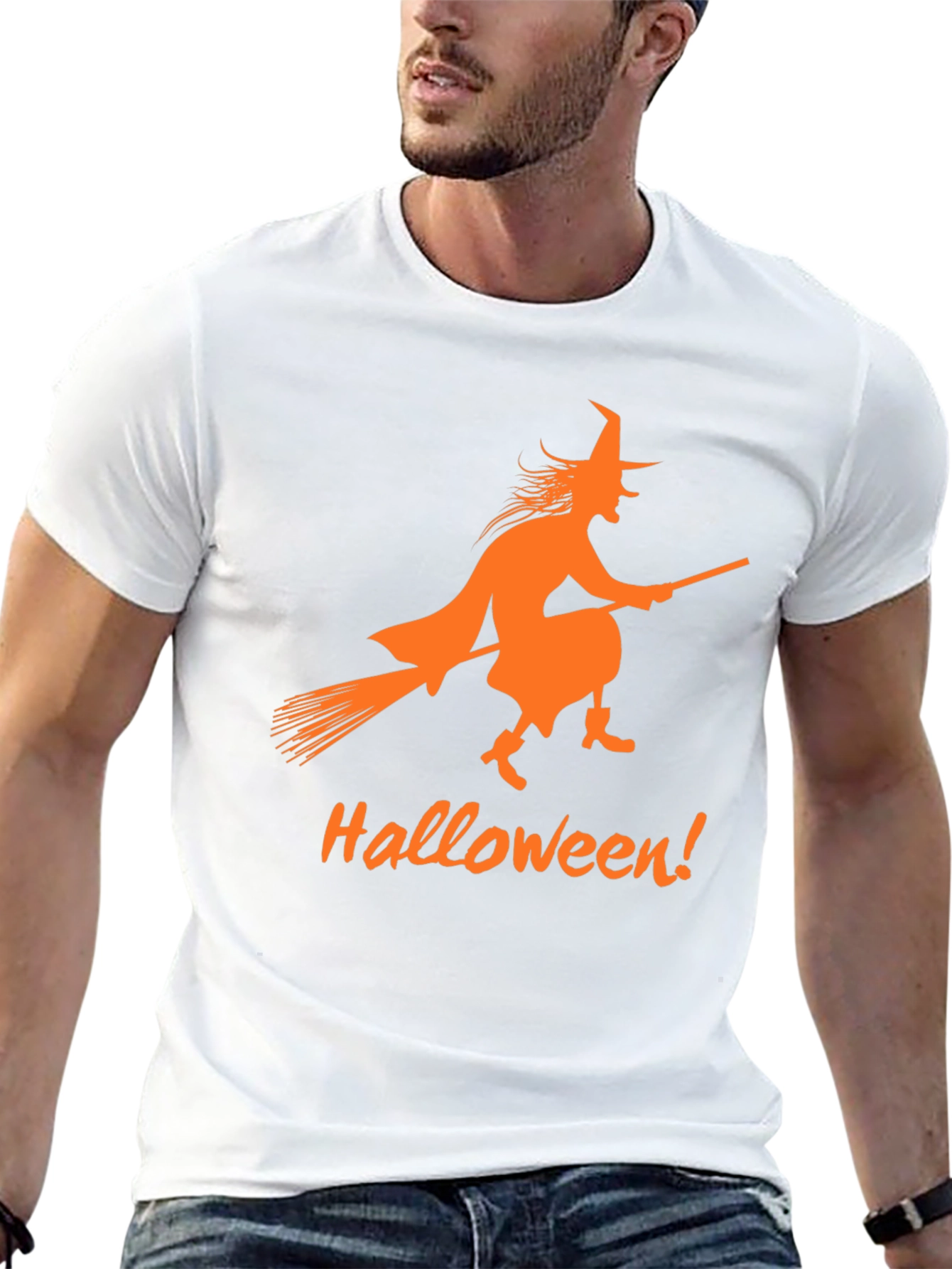 Halloween Witch T-Shirt - Black Spooky Design