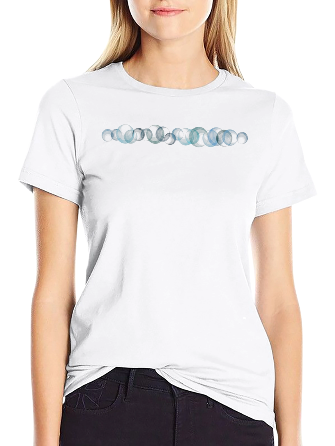 Abstract Circle Design Black T-Shirt