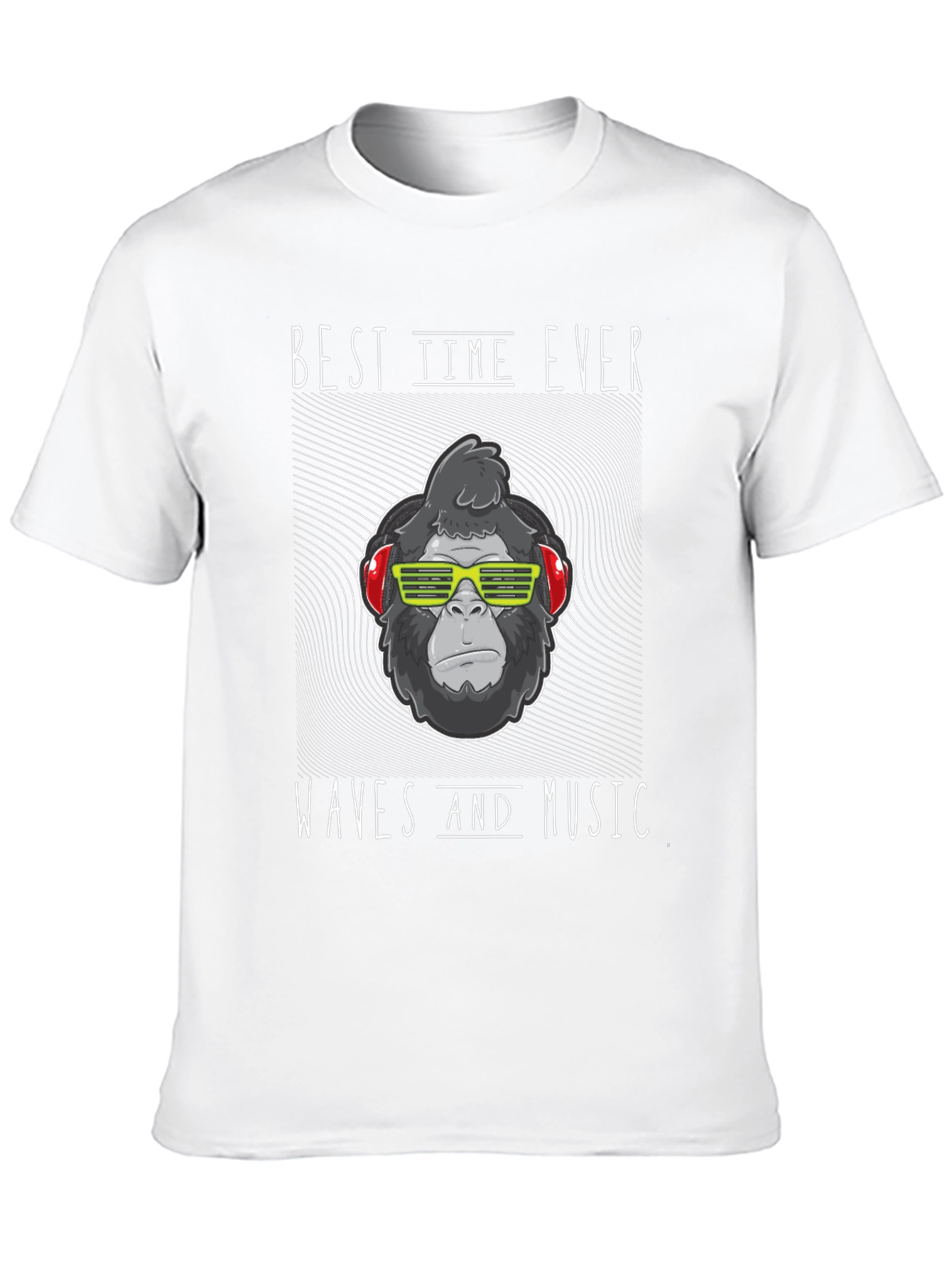 Cool Gorilla Waves Music T-Shirt