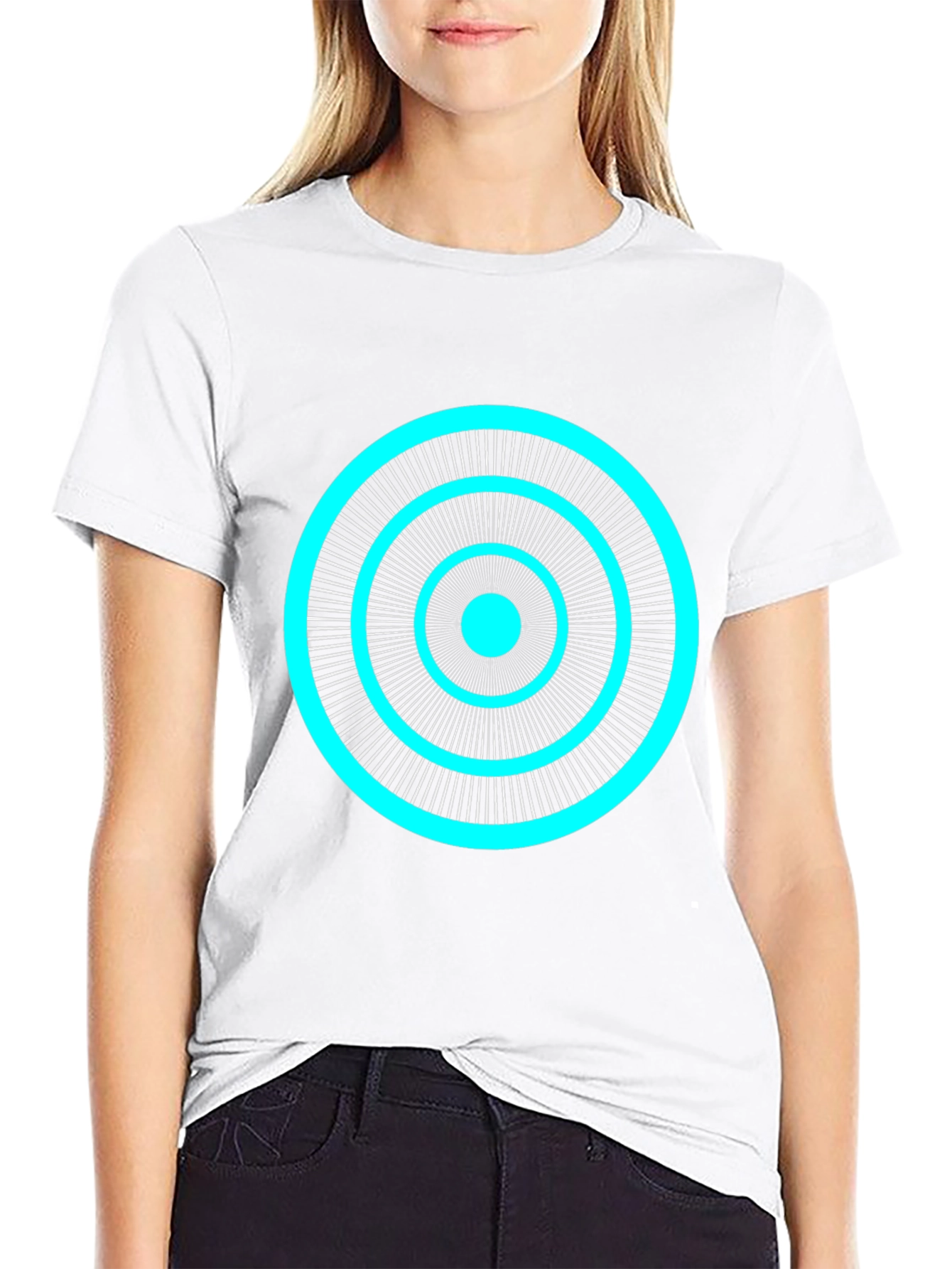 Abstract Circle Graphic Tee - Black