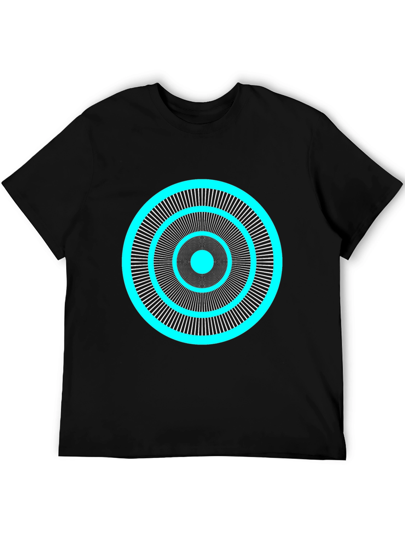 Abstract Circle Graphic Tee - Black